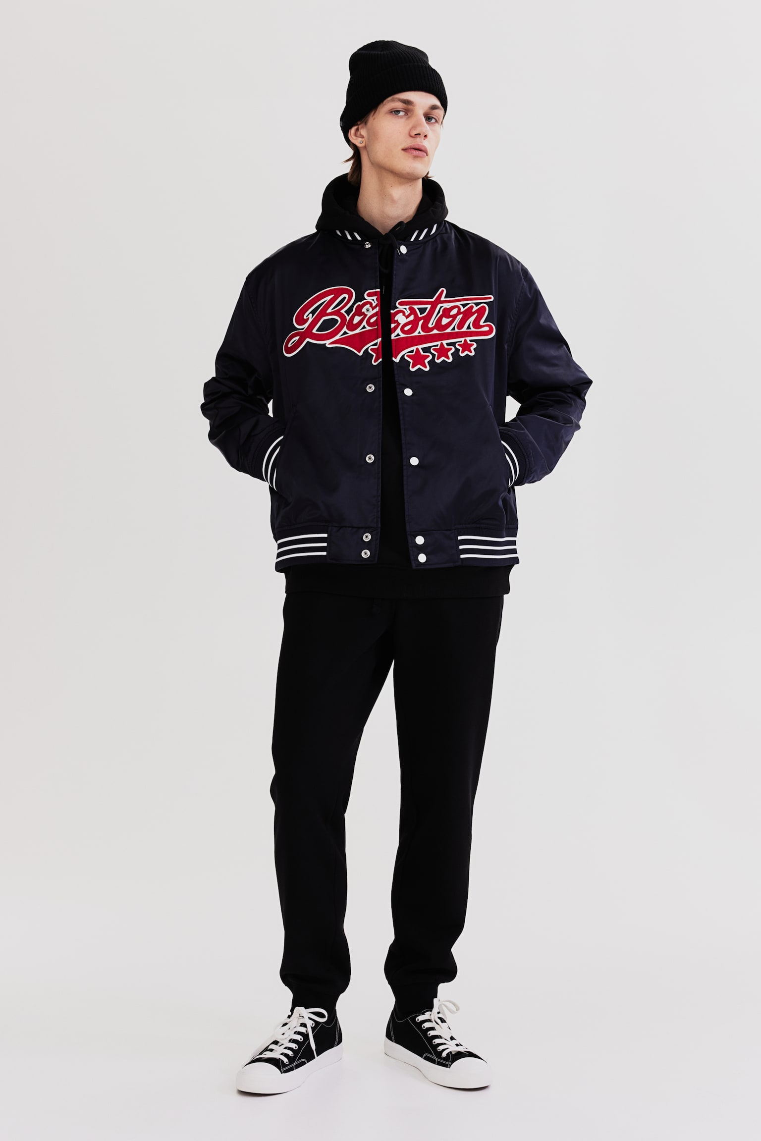 Satin Baseball Jacket - Dark blue/Boston/Black/Harlem - 4