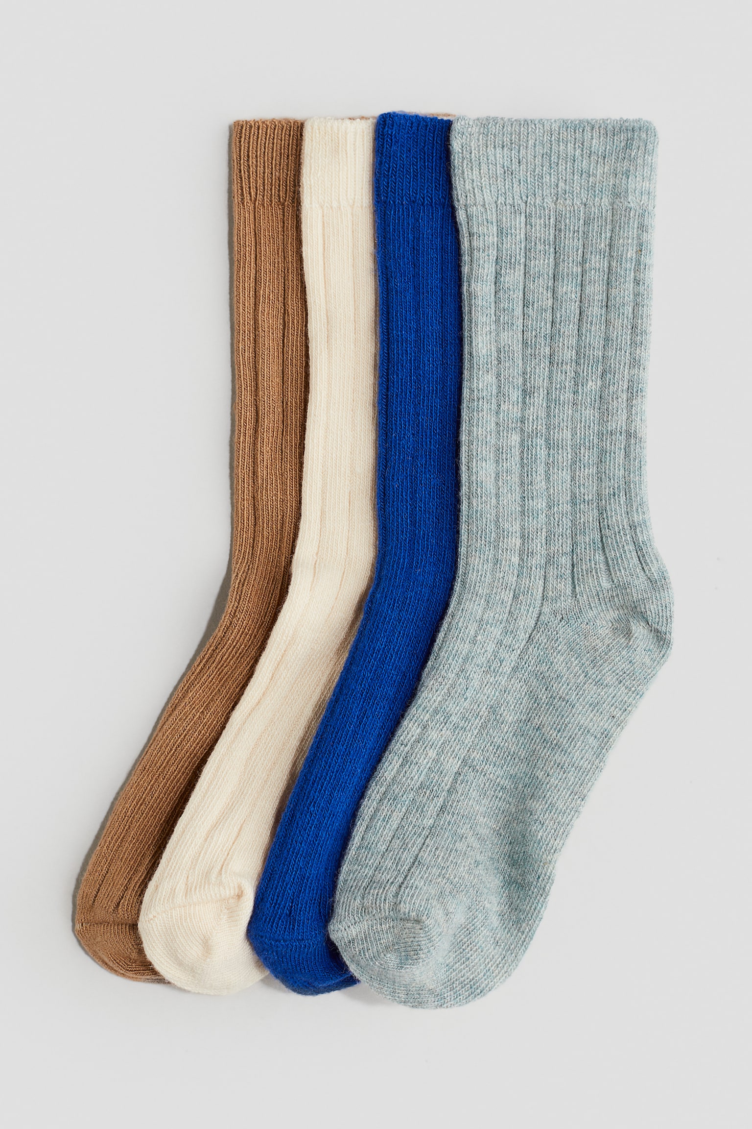 4-pack ribbed socks - Light turquoise/Bright blue - 1