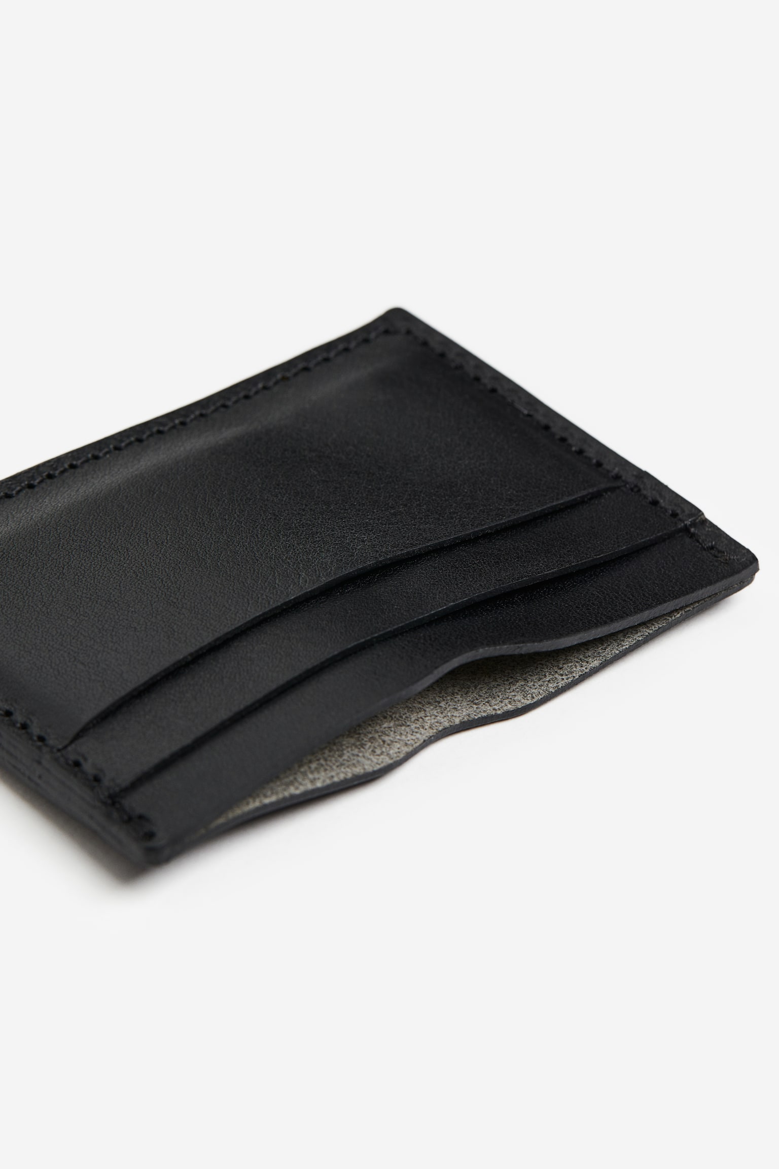 Leather card holder - Black/Brown - 2