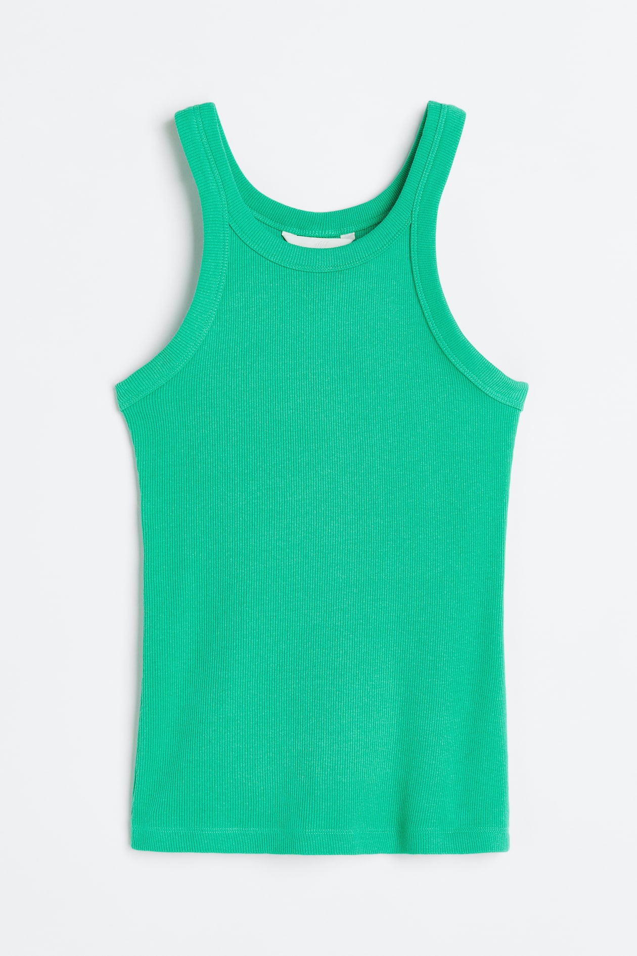 Ribbed Tank Top - Round Neck - Sleeveless - Mint green - Ladies | H&M US