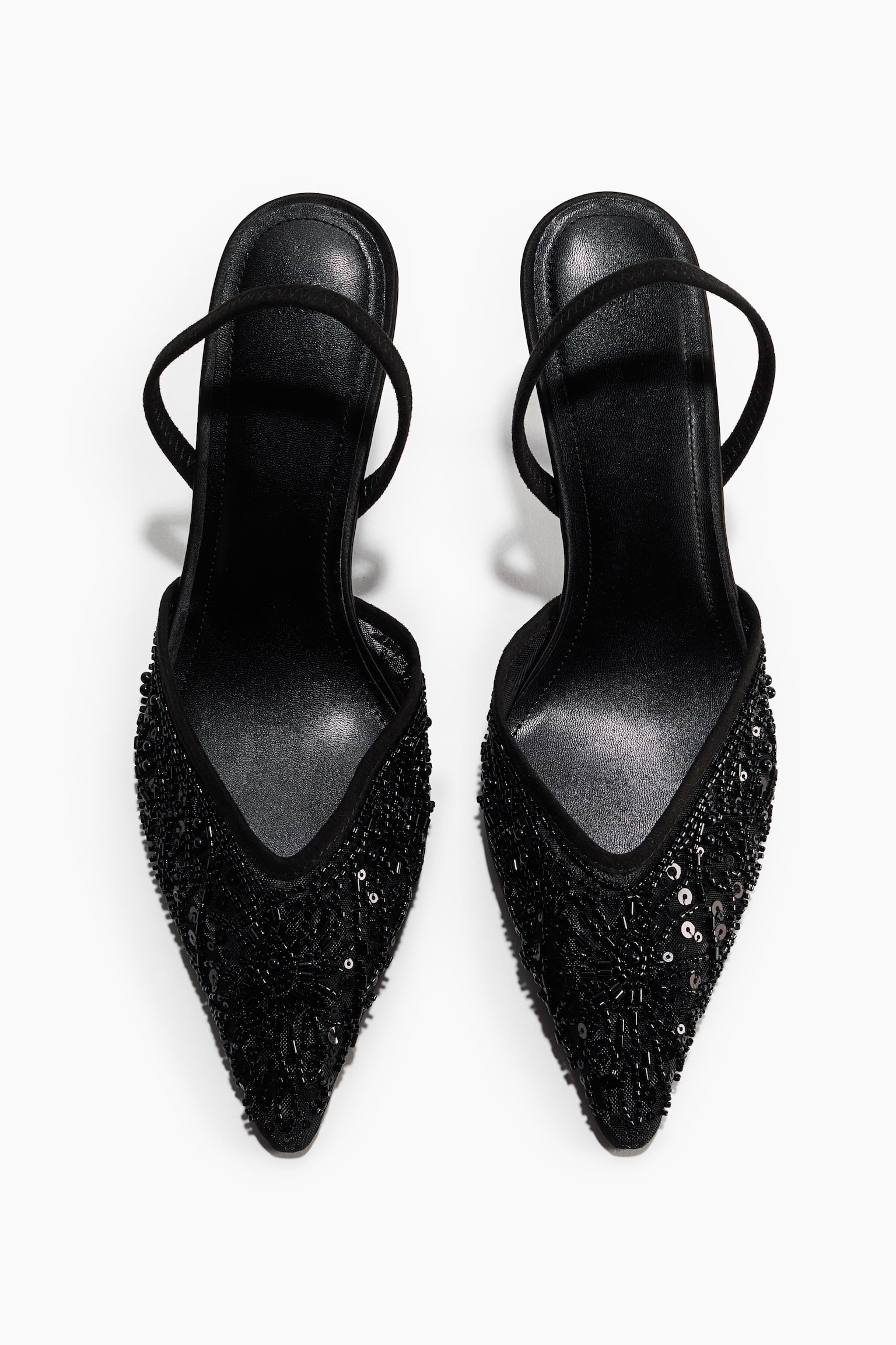 Женские туфли H&M Embellished Heeled Slingbacks, цвет: Чёрный — фото 2