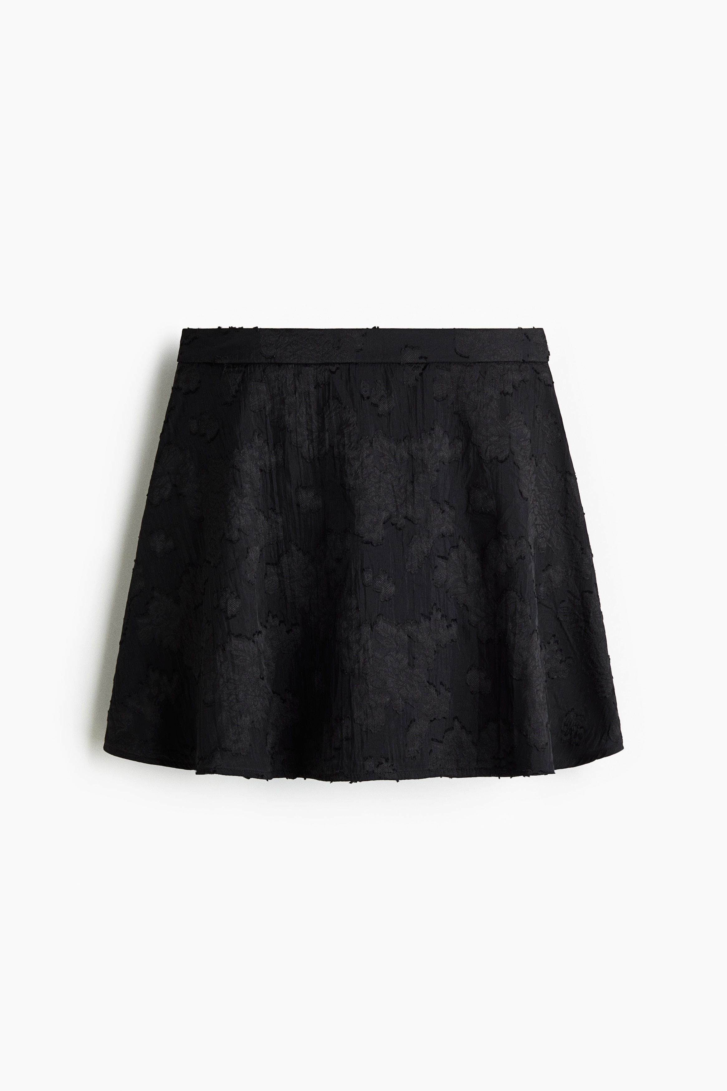 Jacquard-weave mini skirt - Black