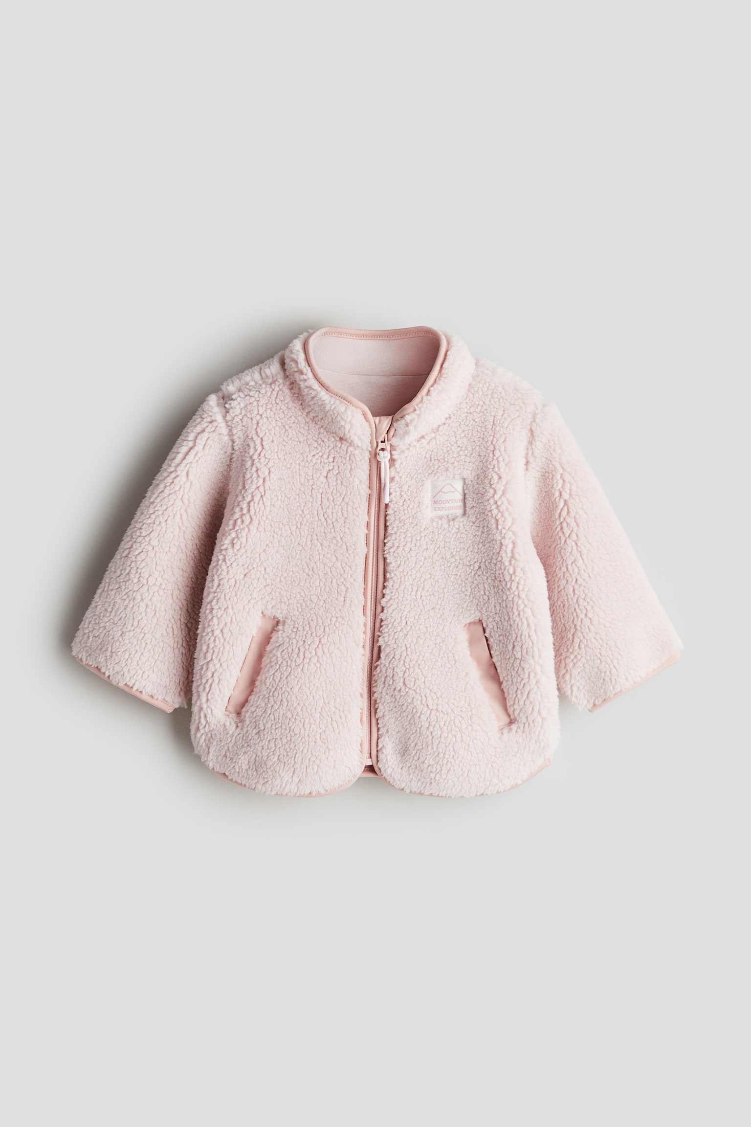 Teddy jacket - Light pink/Navy blue/Cream - 1