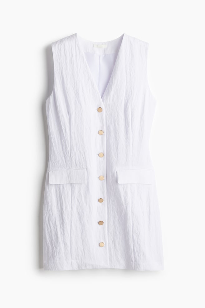 Robe à boutons - Blanc/Gris chiné/Noir - 1