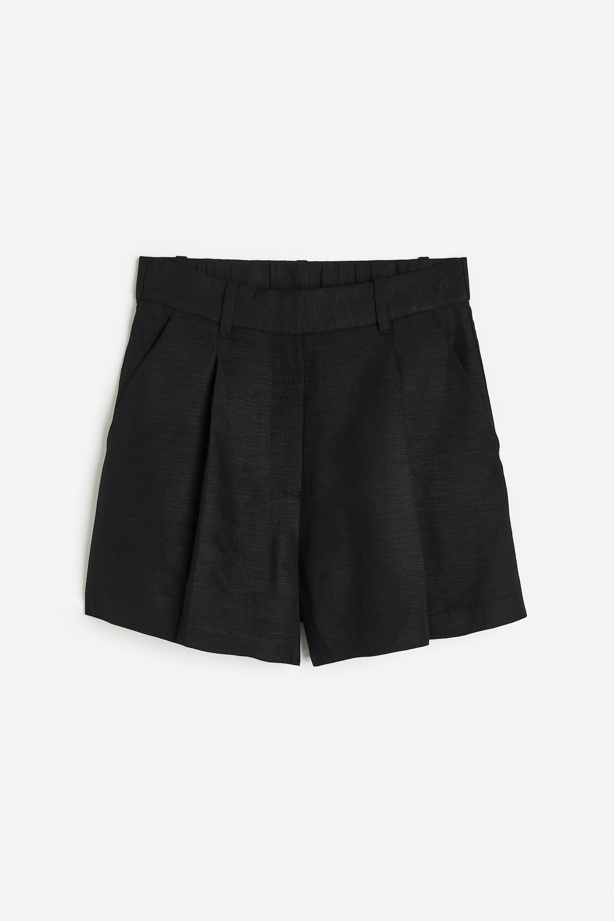 Linen-blend Bermuda Shorts - High waist - Short - Black - Ladies | H&M US