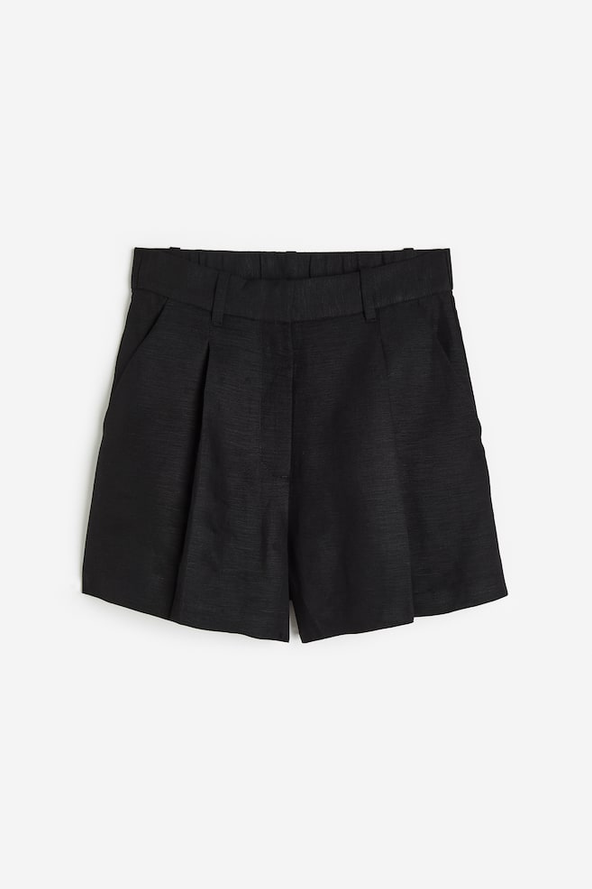 Linen-blend Bermuda shorts - Black/Bright blue/White/Red/dc - 2