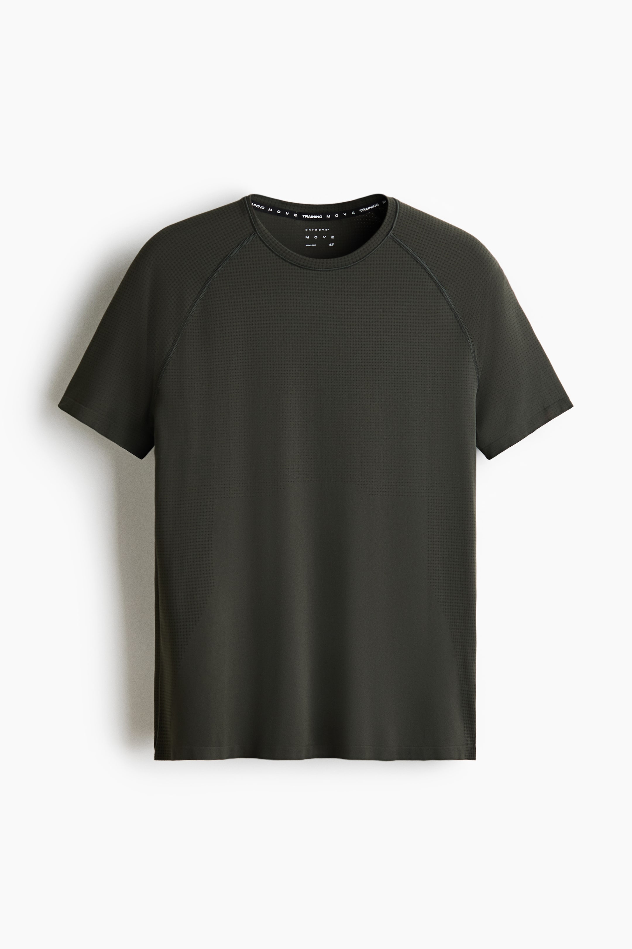 View larger image: Muscle Fit Sports T-Shirt with DryMove™ - Dark olive - Men | H&M CA 1
