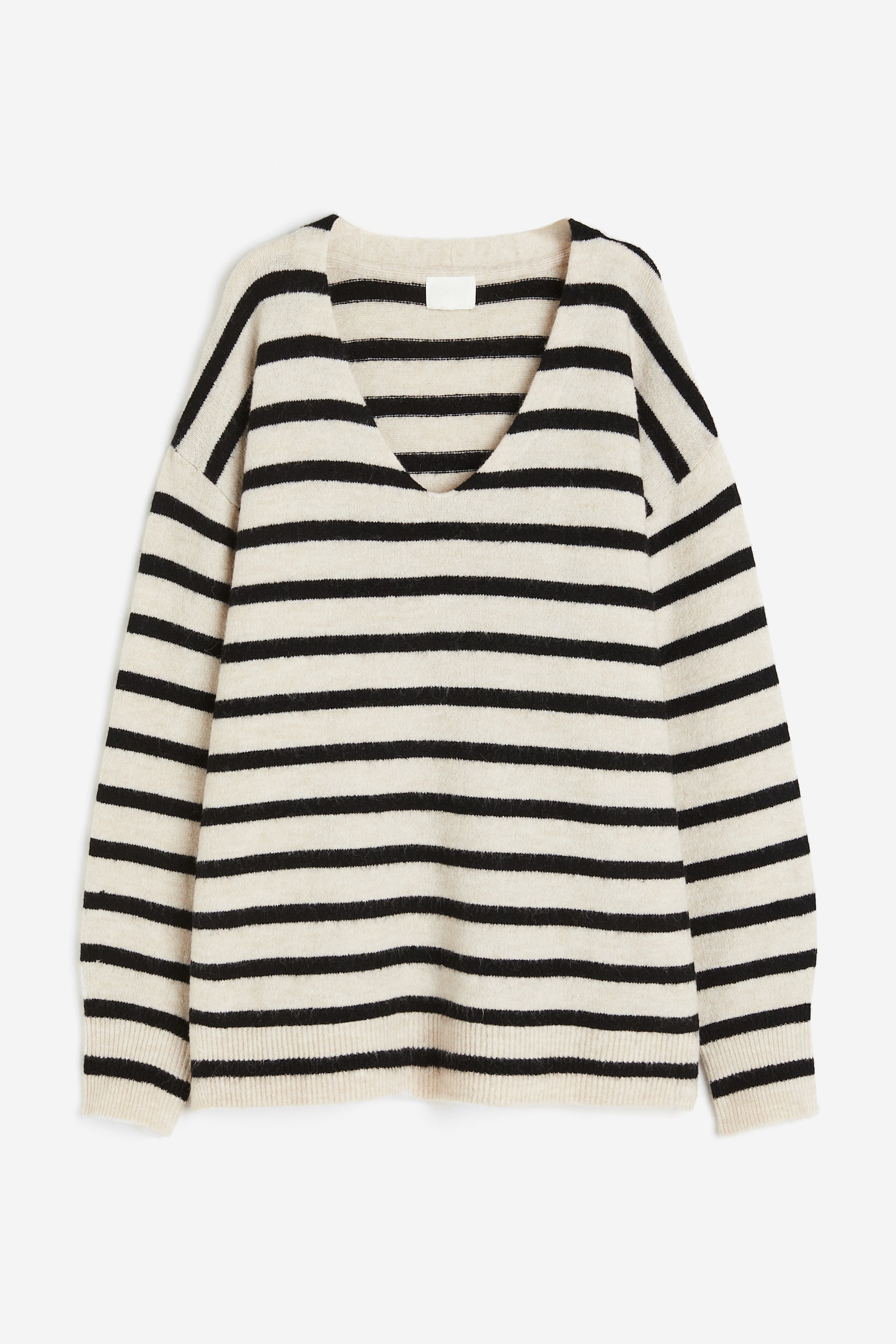 Oversized Sweater - Light beige/Black stripe/Black/White stripe/Pale yellow/Light beige - 1