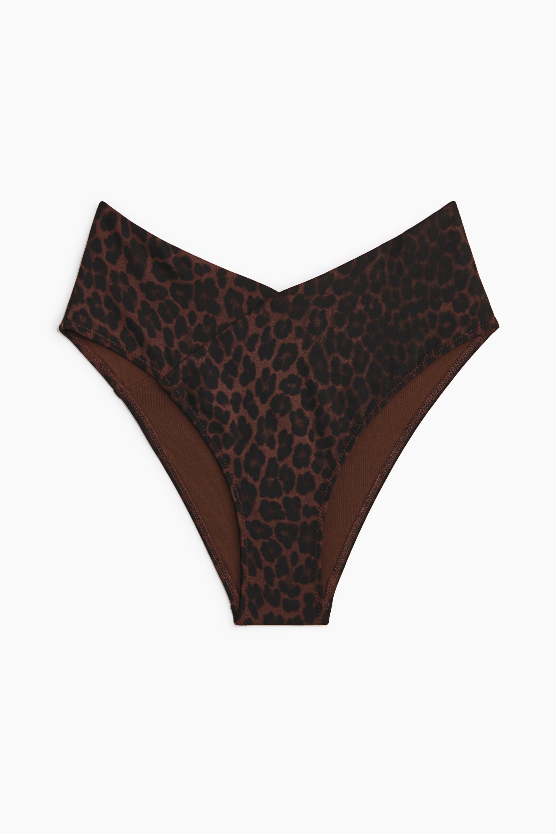 Agrandir l'image: Culotte de bikini High Rise Cheeky - Marron foncé/imprimé léopard - FEMME | H&M BE 1