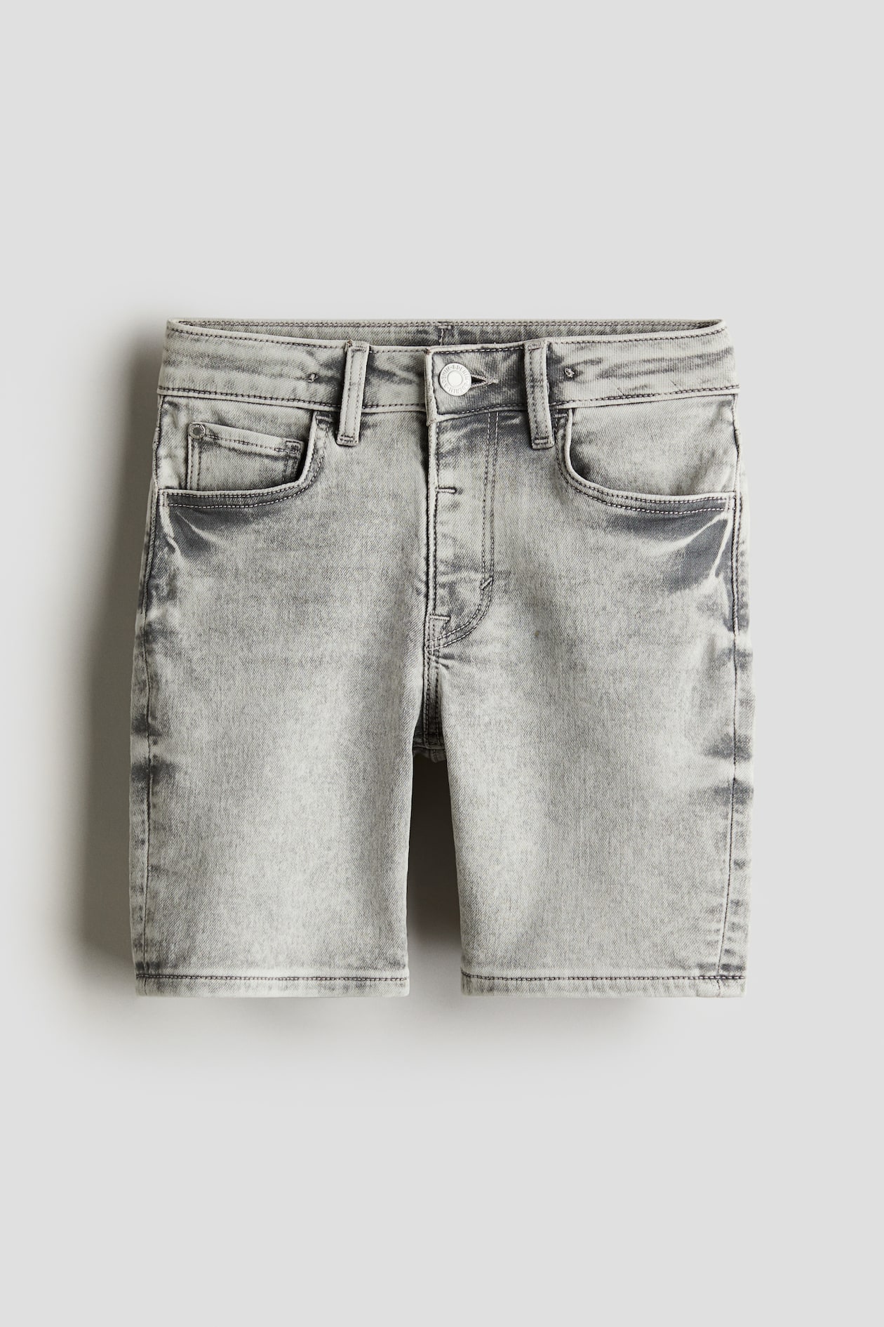 Super Soft Denim shorts - Regular waist - Knee length - Light denim ...