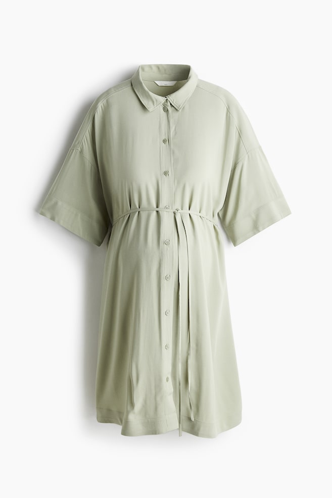 MAMA Before & After Shirt dress - Light dusty green/Cream - 1