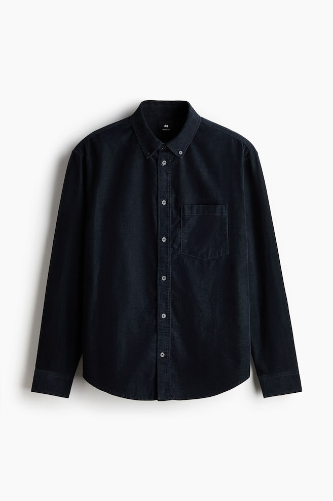 Regular Fit Corduroy Shirt - Navy blue/Khaki green/Black/Blue/Dark forest green/Light beige/Dark green - 1