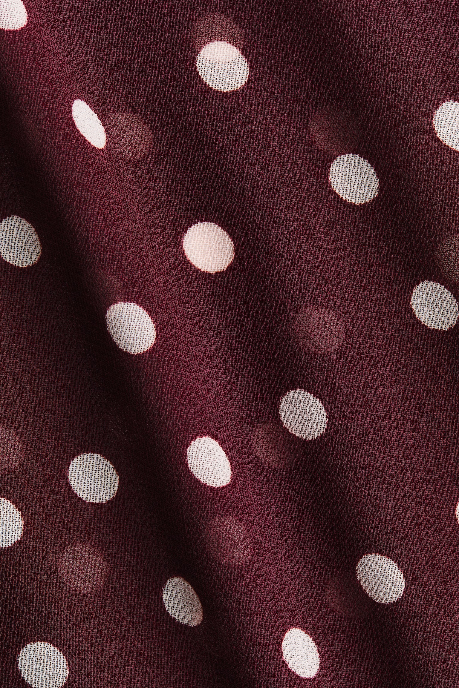 Scarf-collar blouse - Burgundy/Spotted - 6