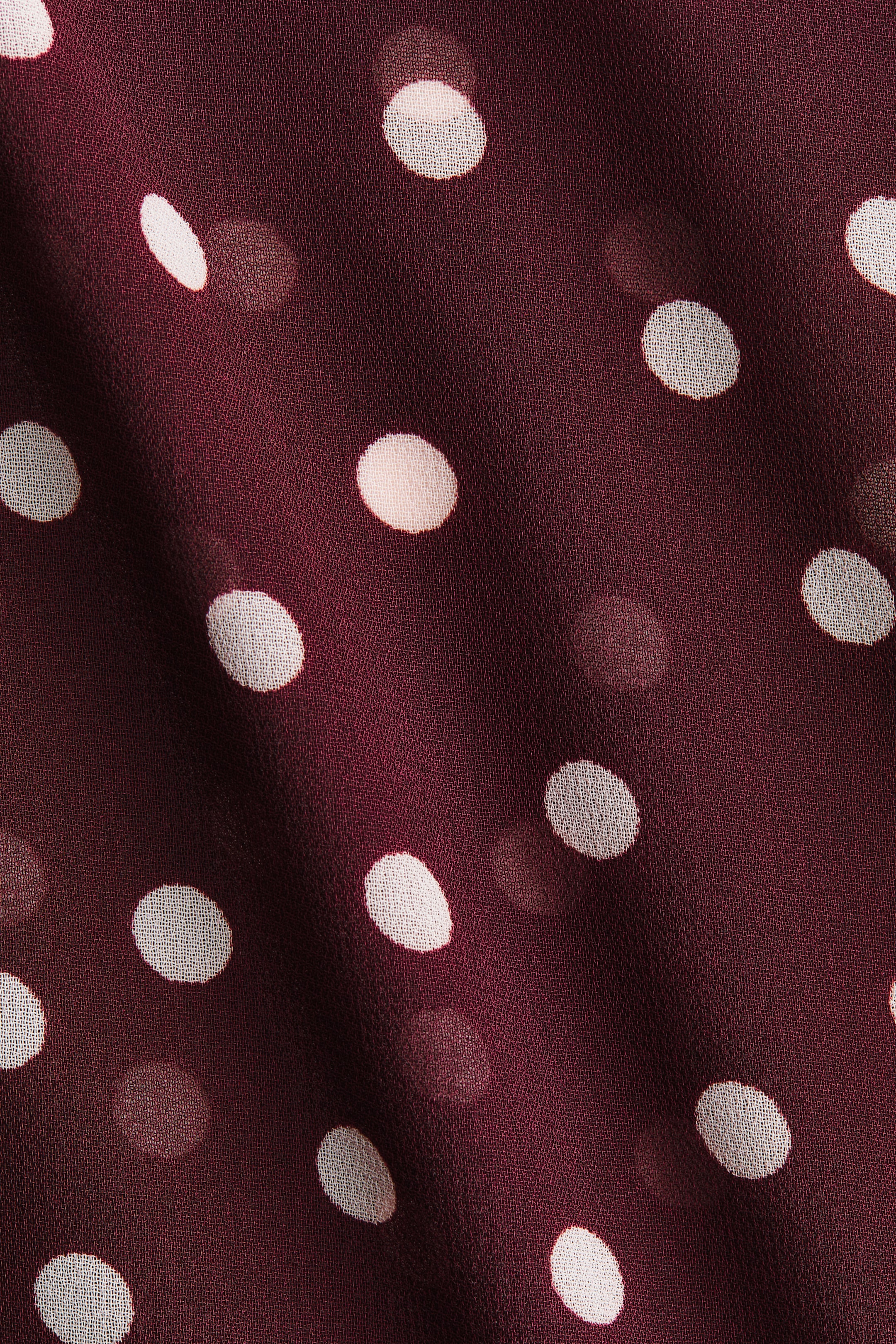 View larger image: Scarf-collar blouse - Burgundy/Spotted - Ladies | H&M IE 6