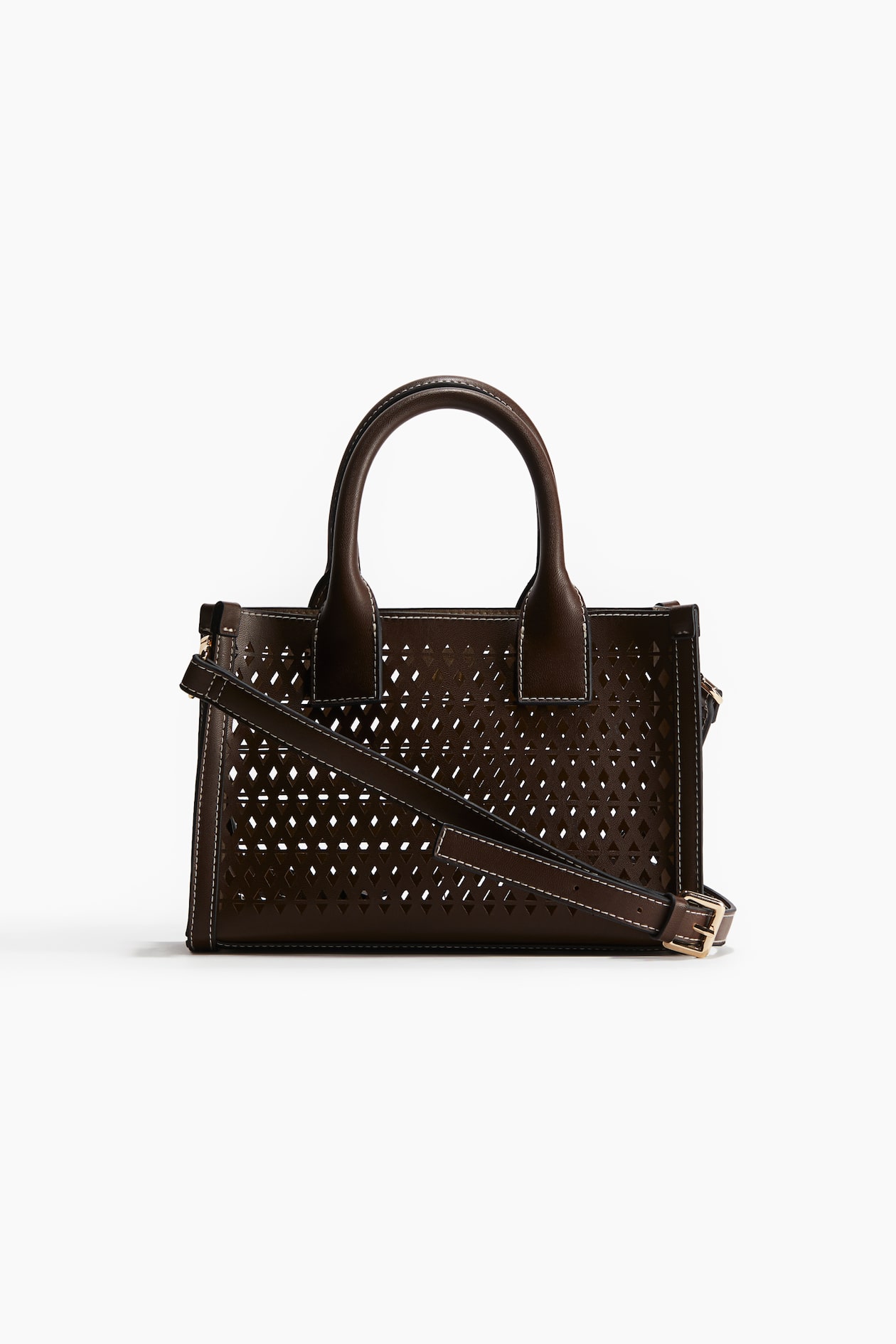 Perforated crossbody bag Dark brown Ladies H&M IE