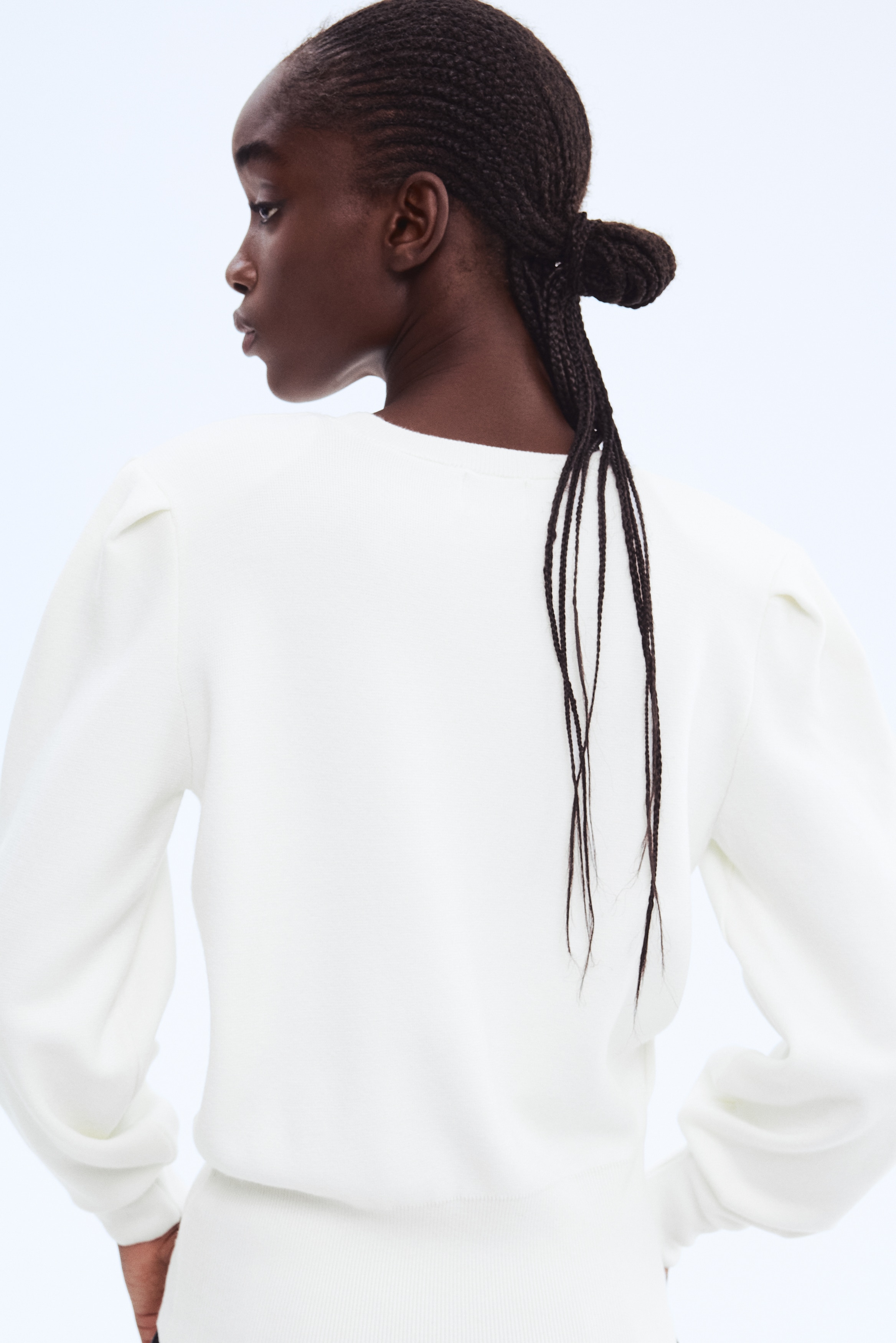 Top with Shoulder Pads - White - Ladies | H&M US