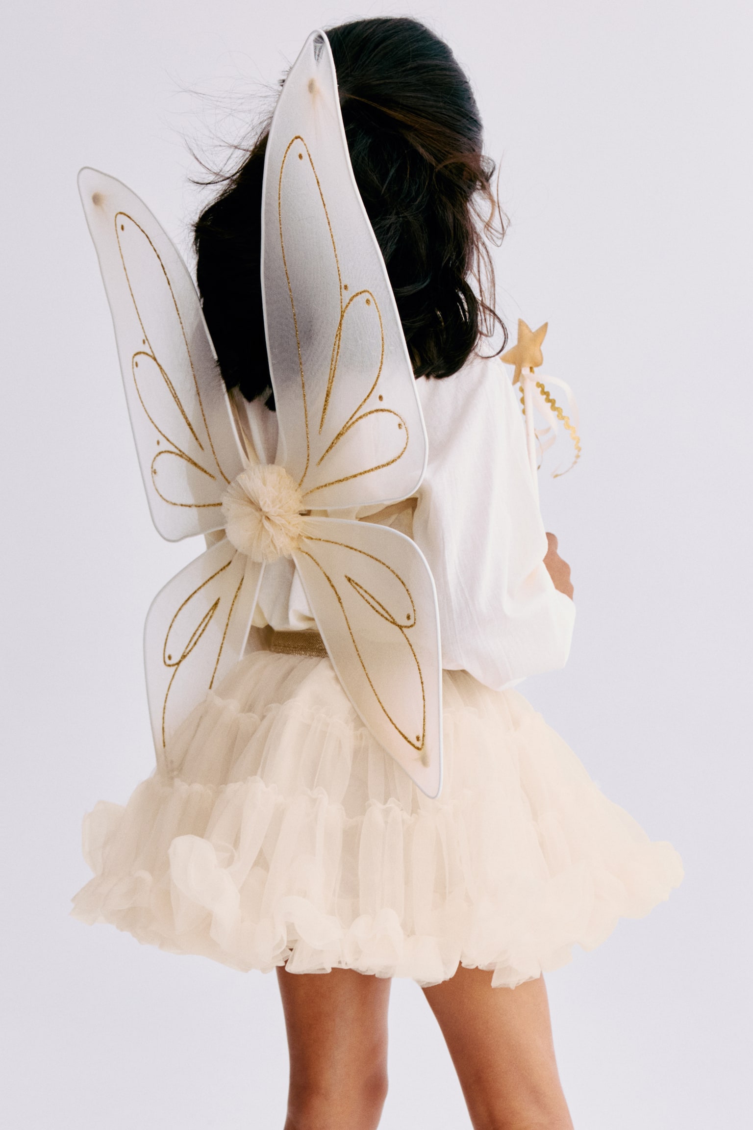 Tiered tulle skirt - Light beige/Pink - 3