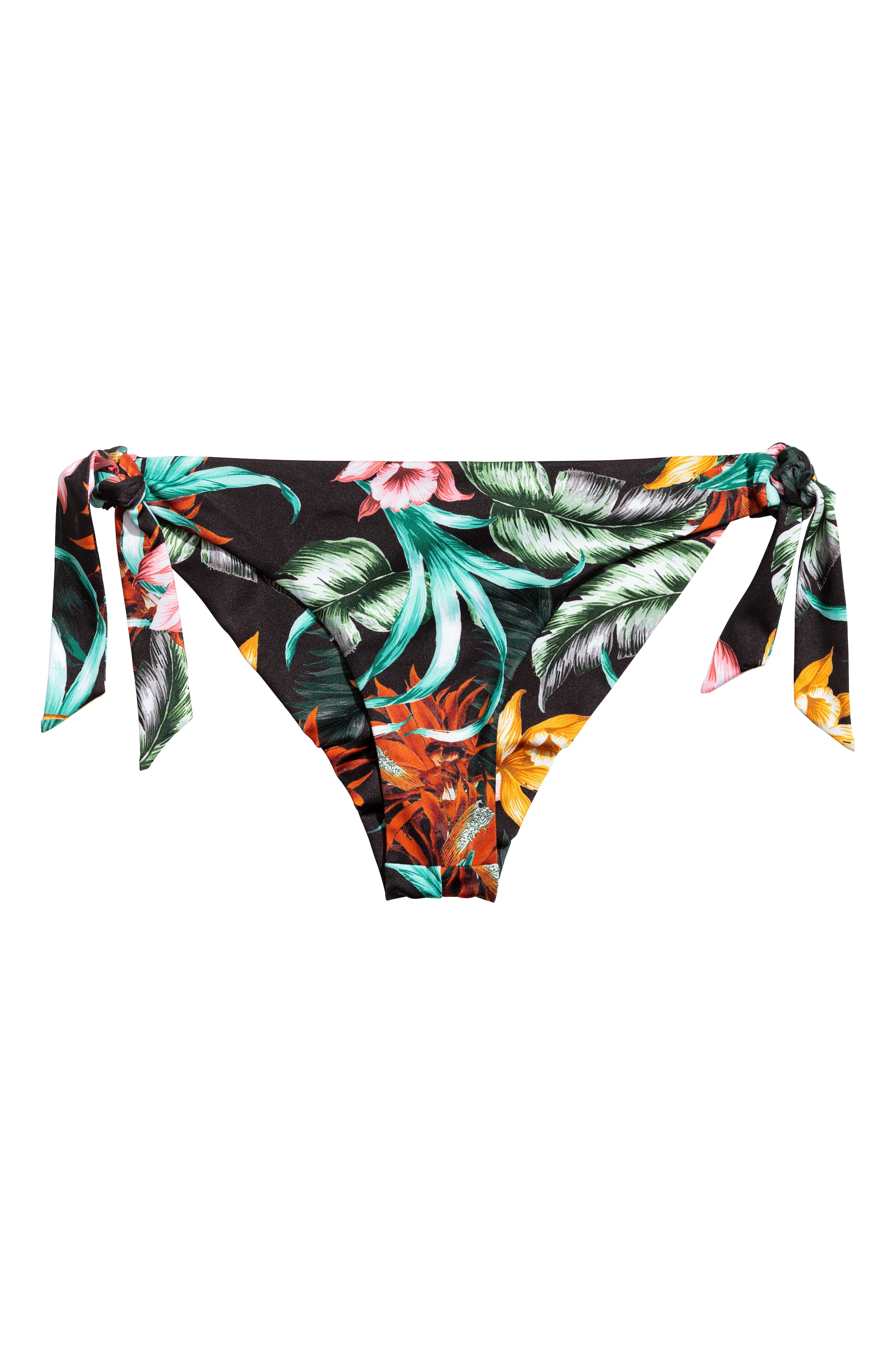 Grotere afbeelding bekijken: Bikinislip met strikbandjes - Zwart/bloemen - DAMES | H&M NL 1