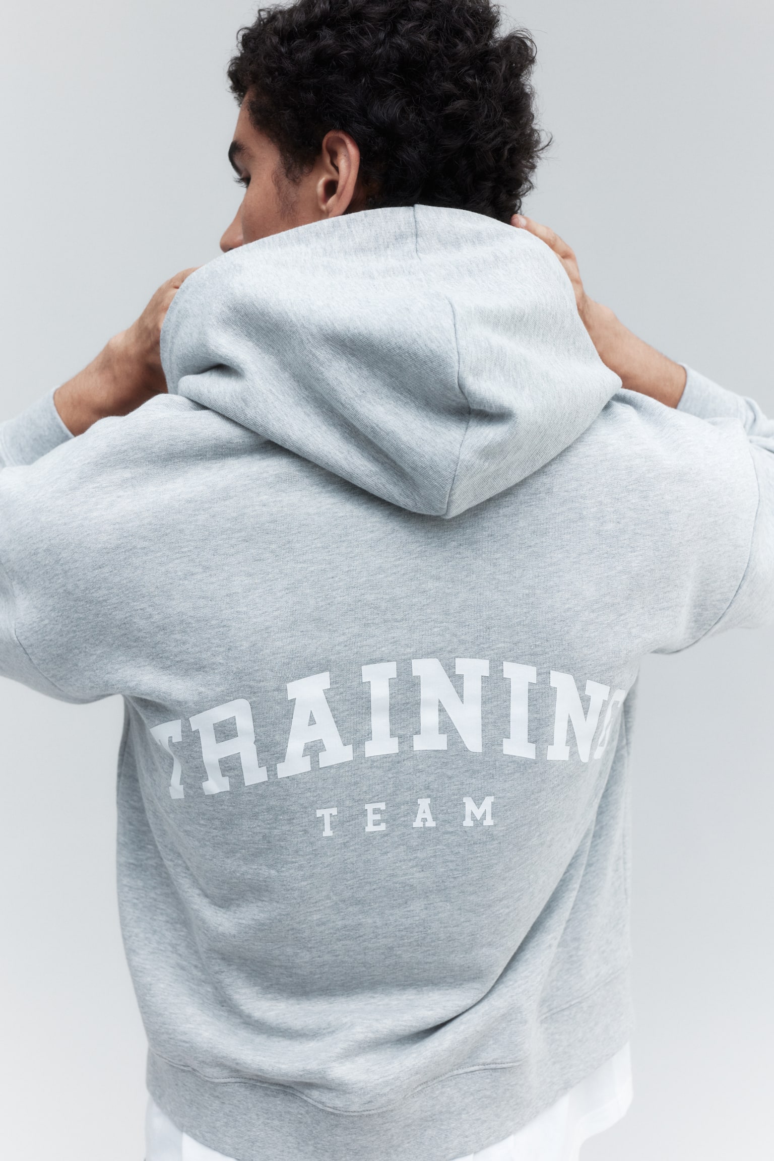 Oversized Fit Sports hoodie - Grey marl/Training Team/Bright blue - 5