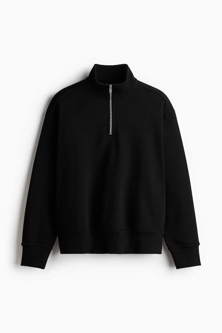 Loose Fit Half-Zip Sweatshirt - Black - Men | H&M CA 