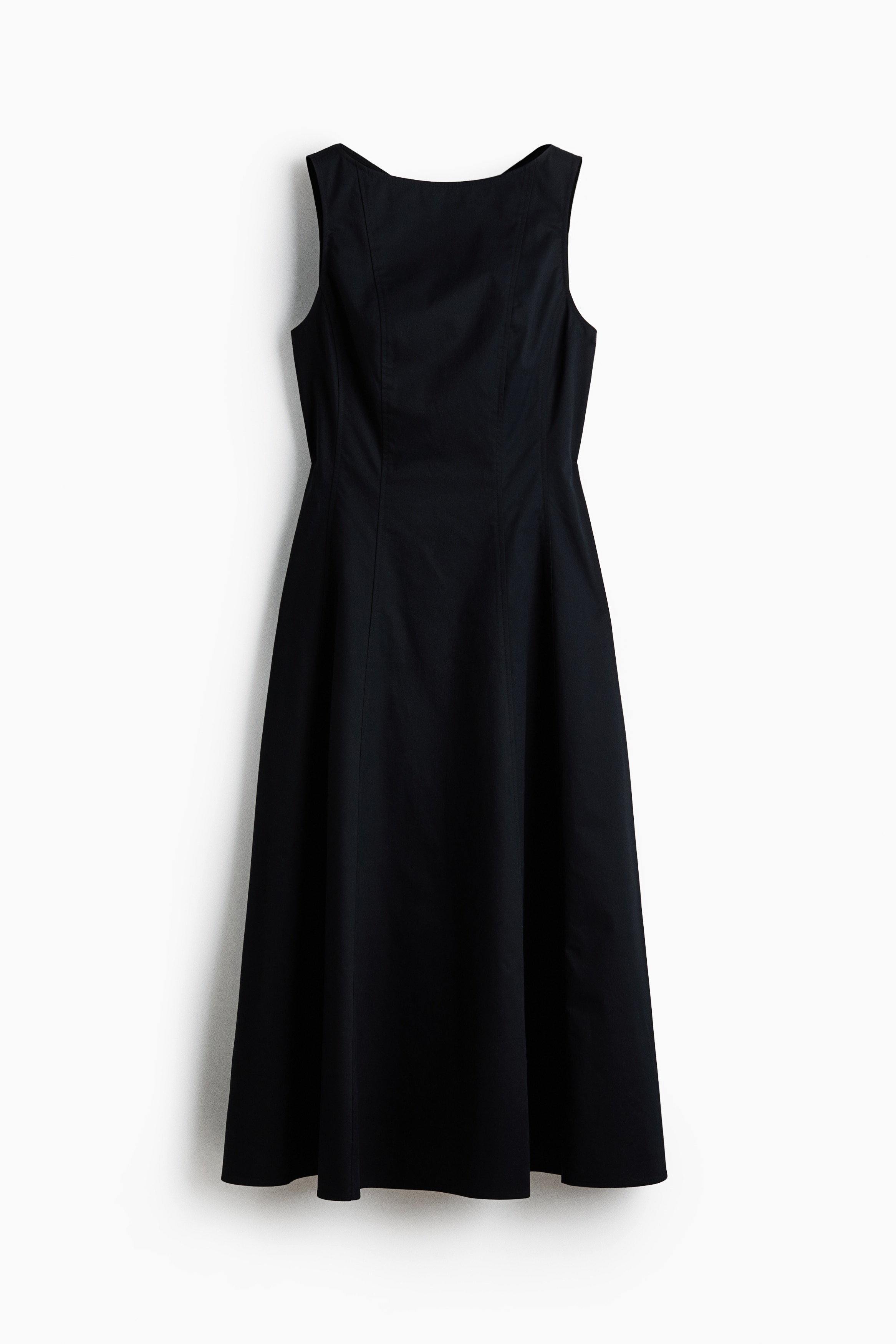 Rochie din twill cu decupaj - Negru/Roșu-aprins
