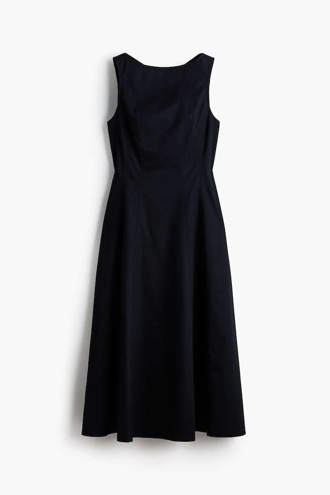 Robe découpée en twill - Noir/Rouge vif - 1