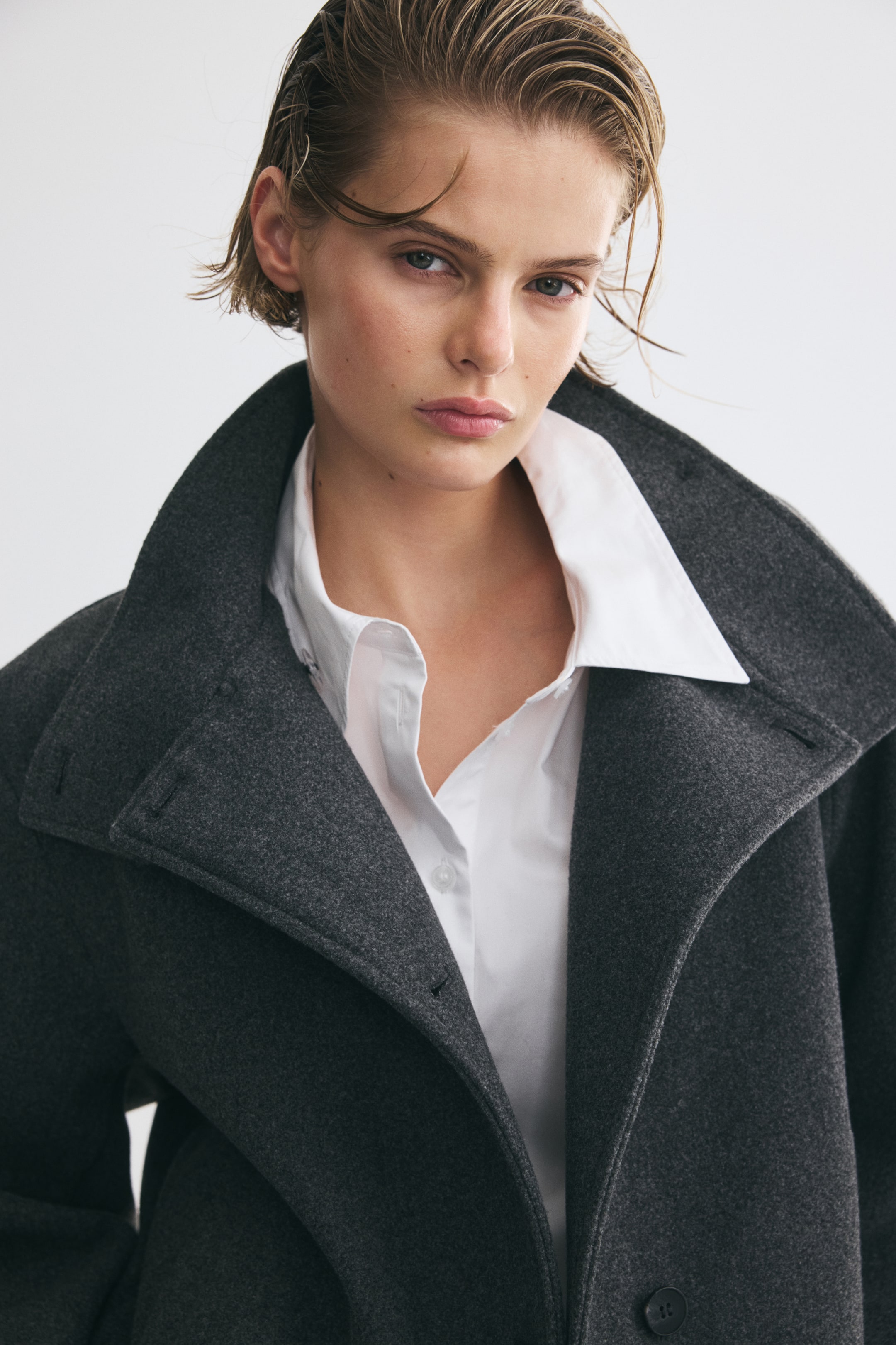 Veste à col cheminée en feutre