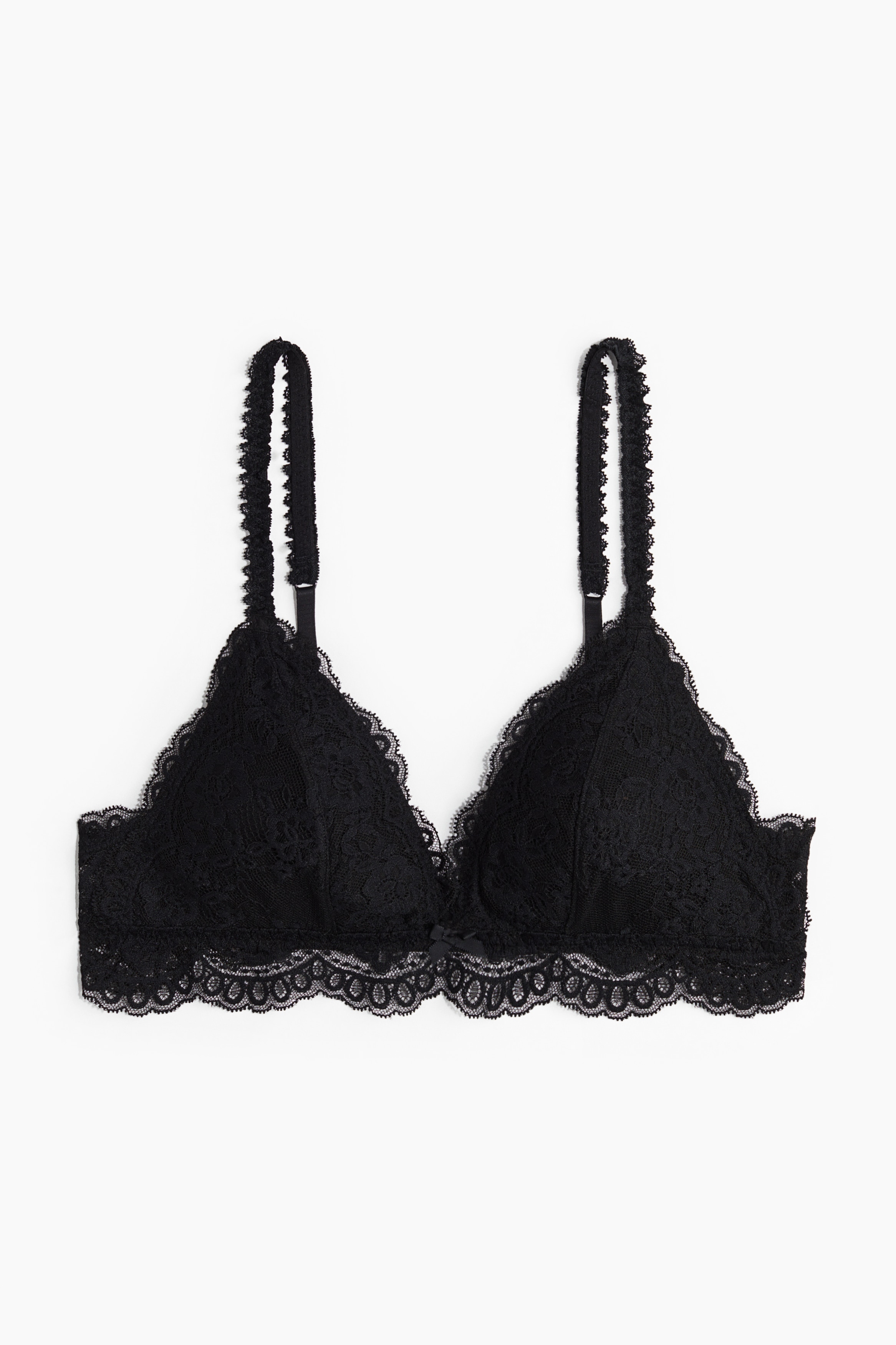 Sujetador de encaje suave con relleno - Negro/Crema/Marrón/Lila ciruela