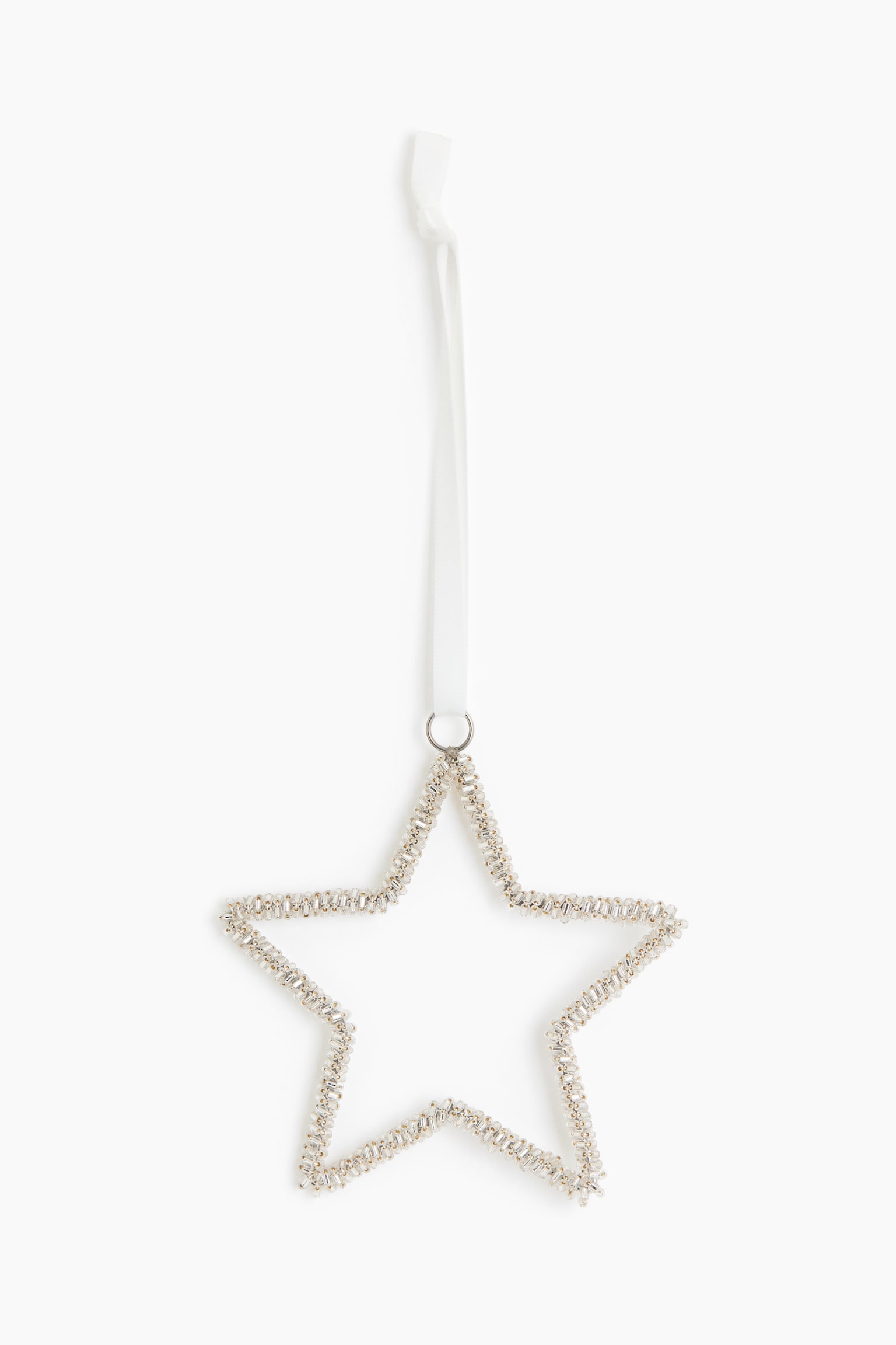Beaded Christmas decoration - Silver-coloured