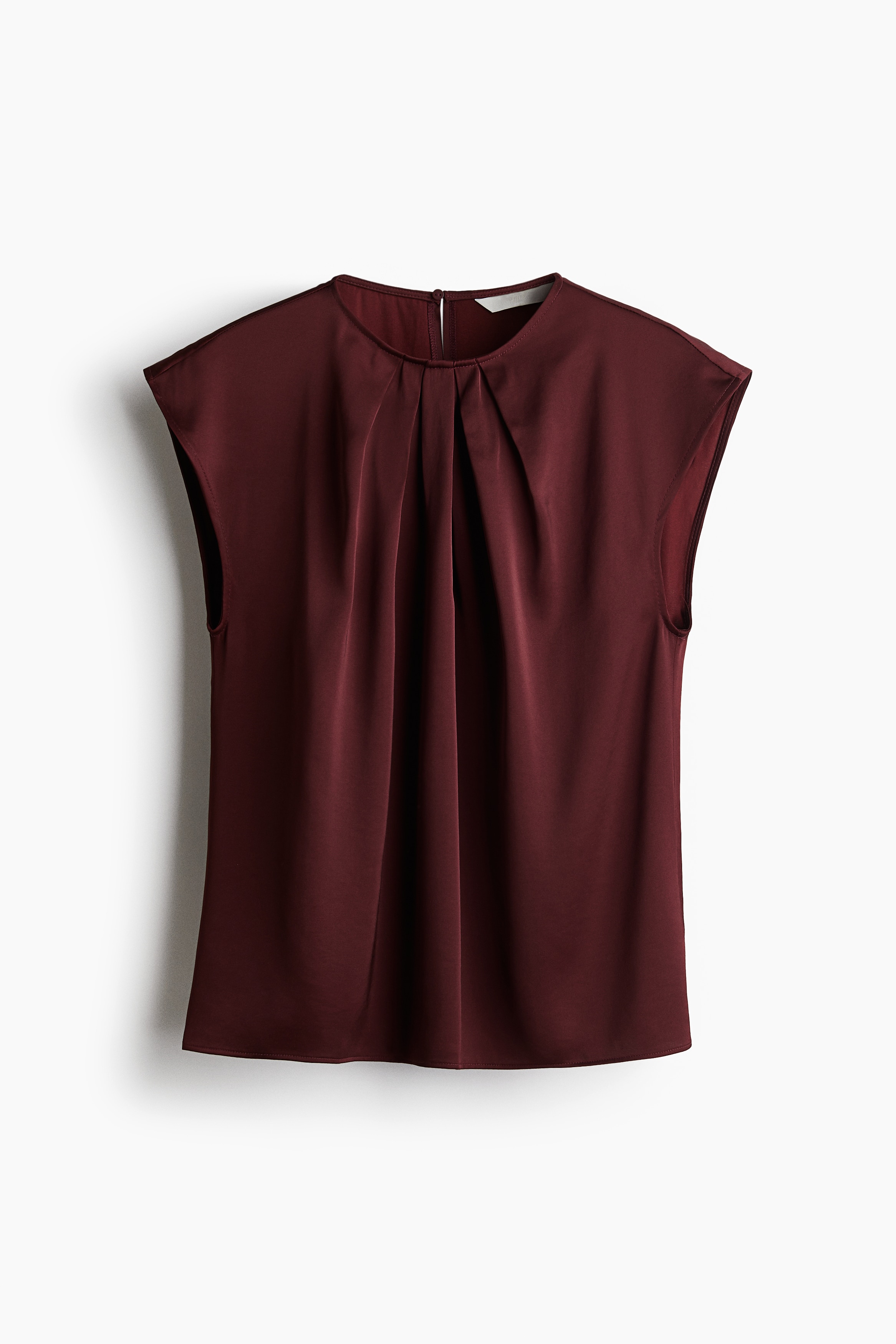 Bluse mit Zierfalten - Weinrot