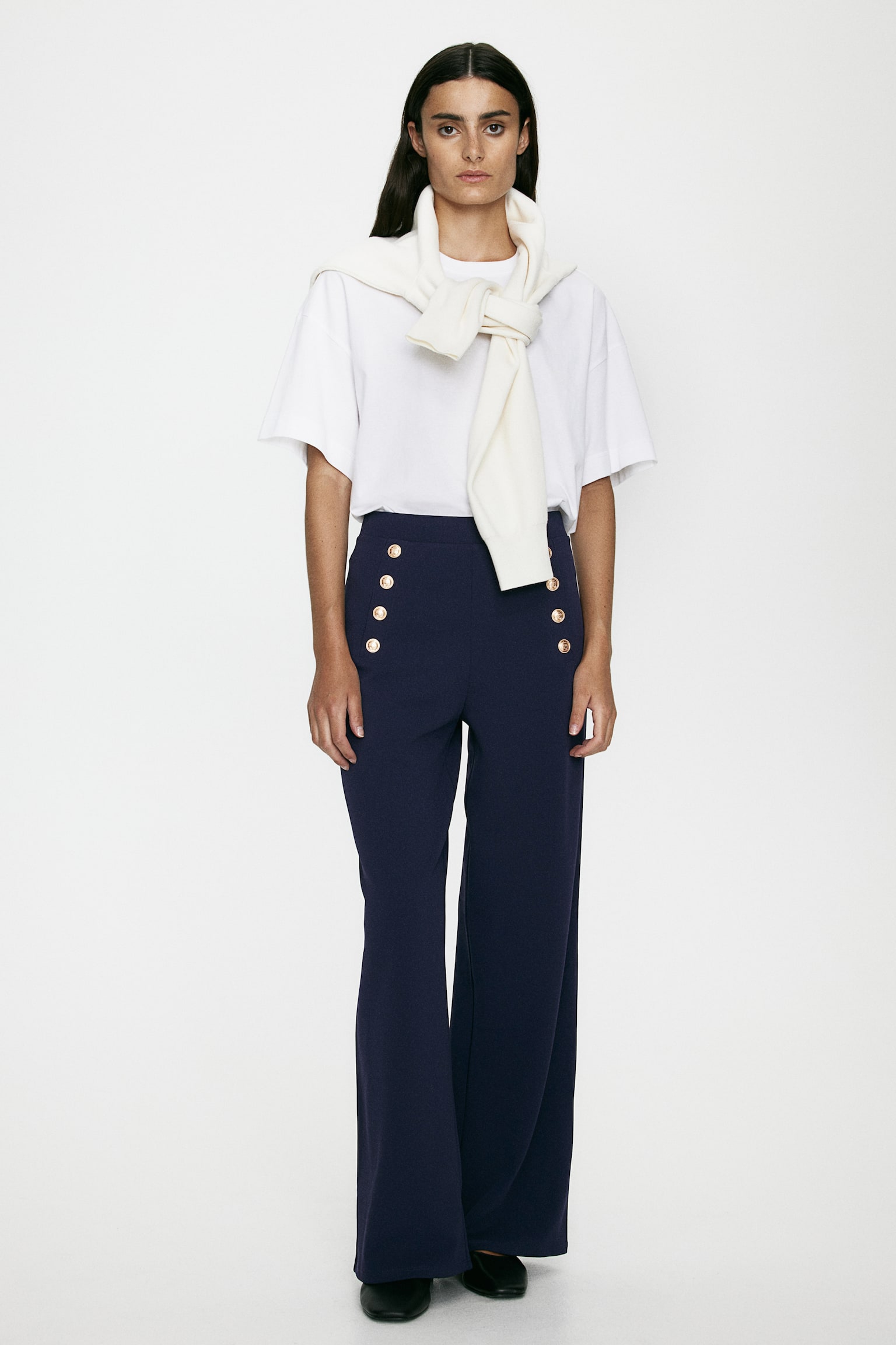 Button-front trousers - Navy blue/Black/Black/Dark grey - 1