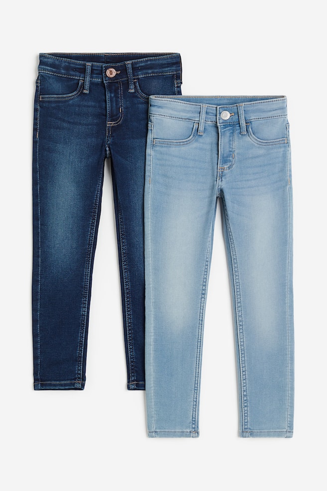 2-Pack Super Soft Skinny Fit Jeans - Denimblau/Helles Denimblau/Denimblau/Schwarz - 1