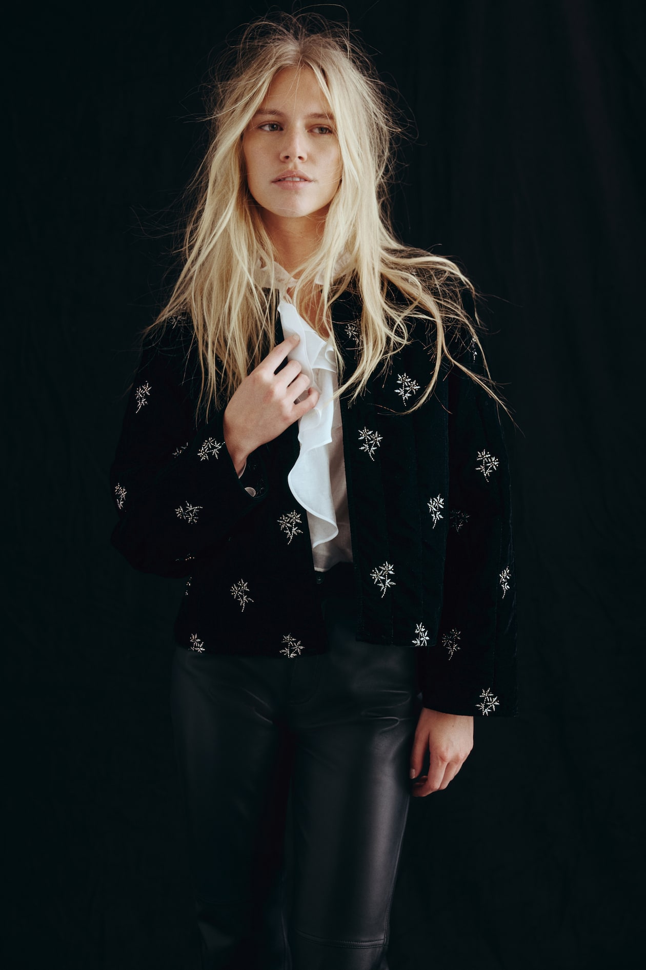 Embroidered Velvet Jacket - image 4