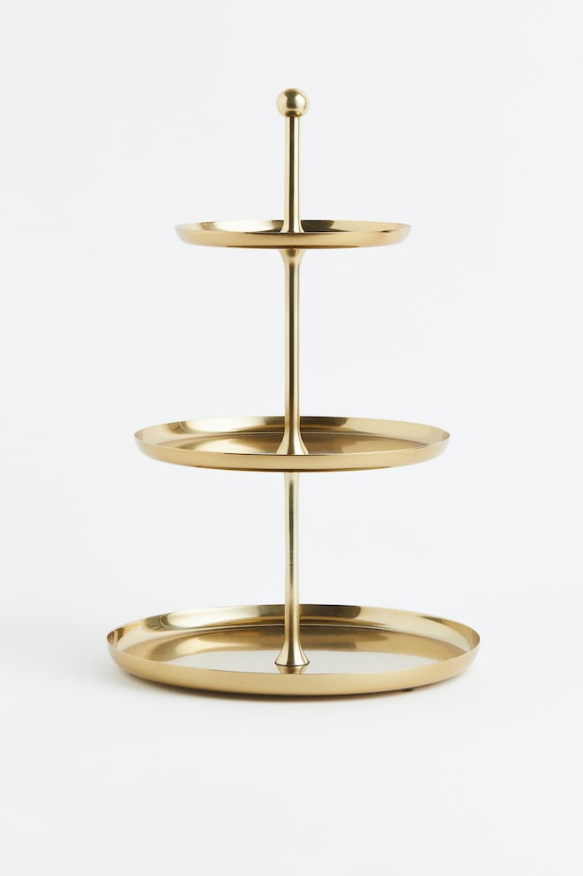 Metal cake stand - Gold-coloured - 1