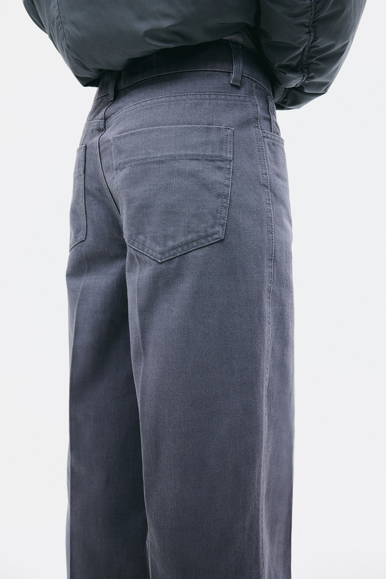 Straight twill trousers - Dark grey/Light beige/Black/Light beige - 7