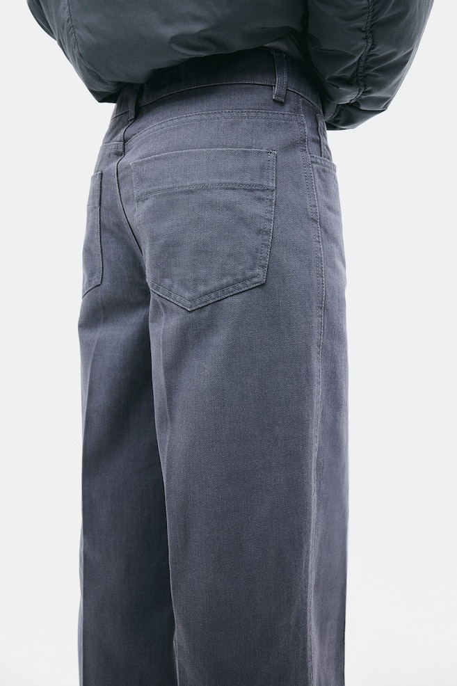 Straight twill trousers - Dark grey/Light beige/Black/Light beige - 7