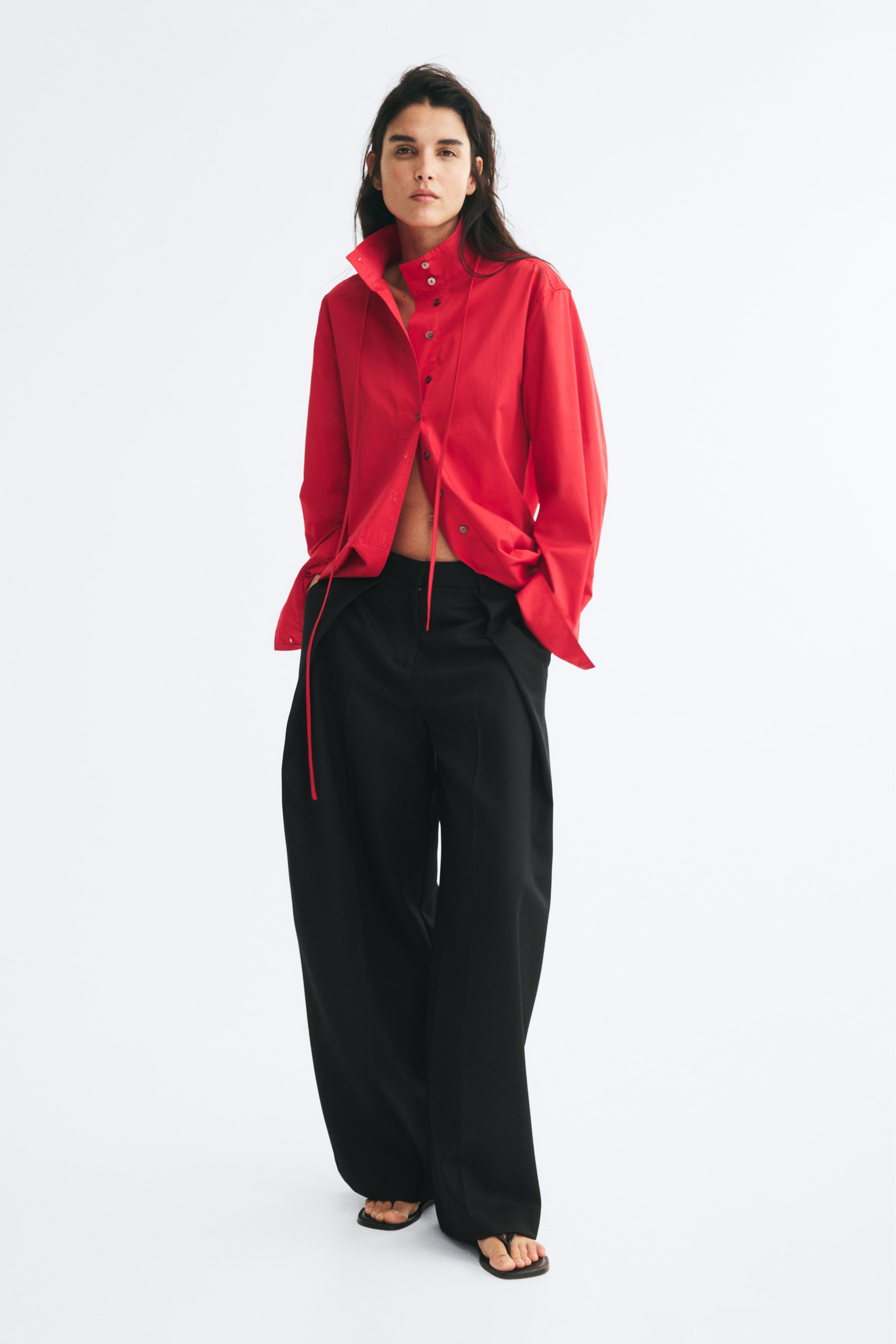 Wrap-Detail Dress Pants