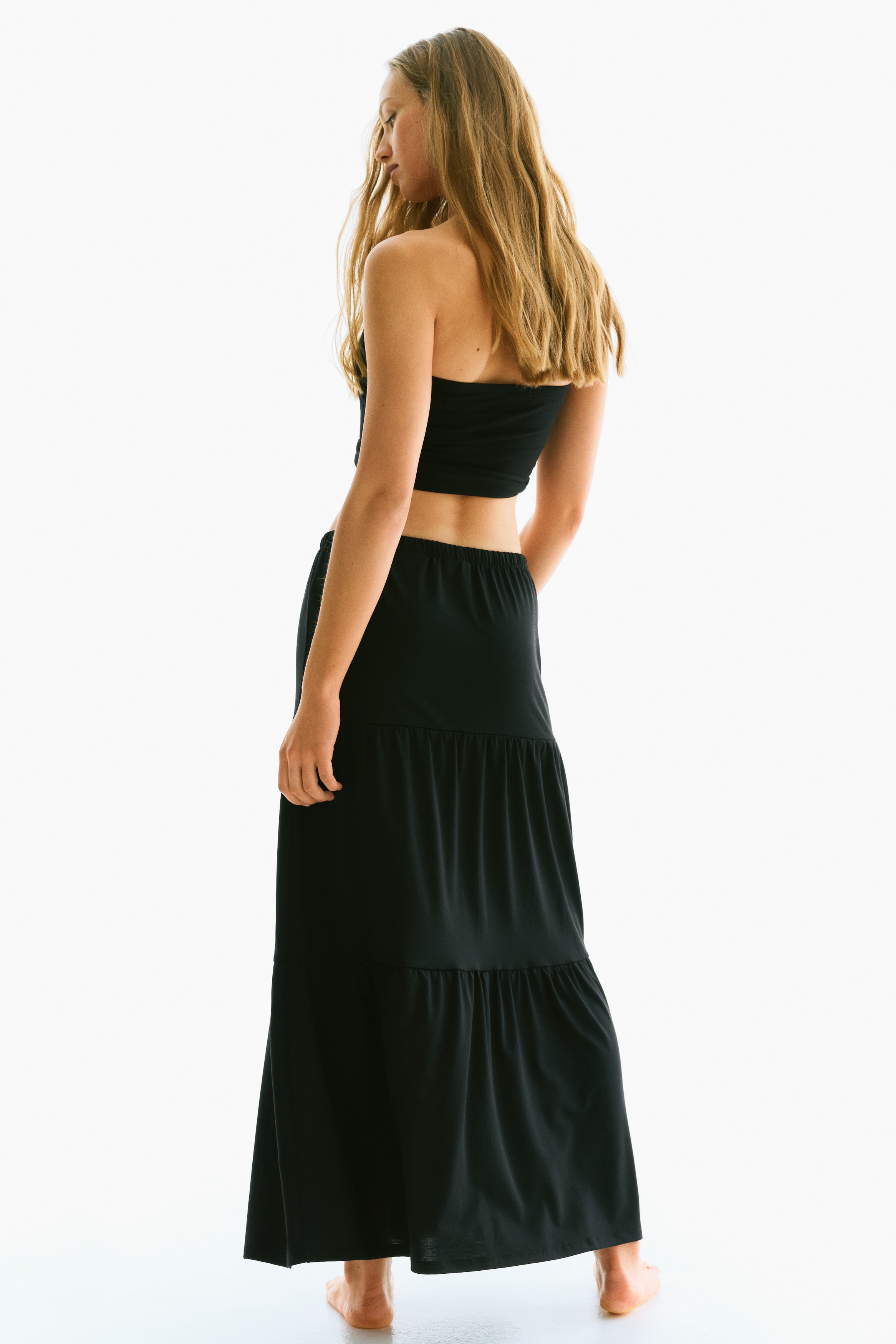 Tiered Maxi Skirt - Black - Ladies | H&M US