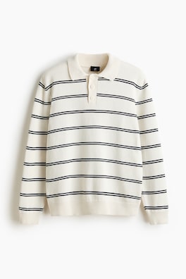 Stickad pikétröja Regular Fit
