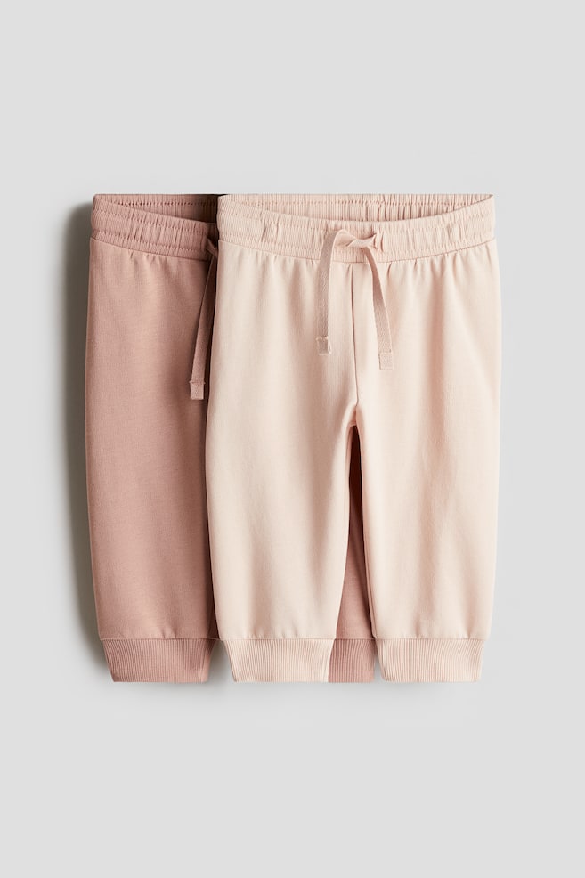 2-pack joggers - Dusty pink/Light pink/Light grey/Navy blue striped/Black/Light grey marl/Dark beige/Natural white marl/Light dusty green/Dark grey/Light beige/Brown/Light pink/Cherries/Pink/Cherries/Navy blue/Light blue - 1