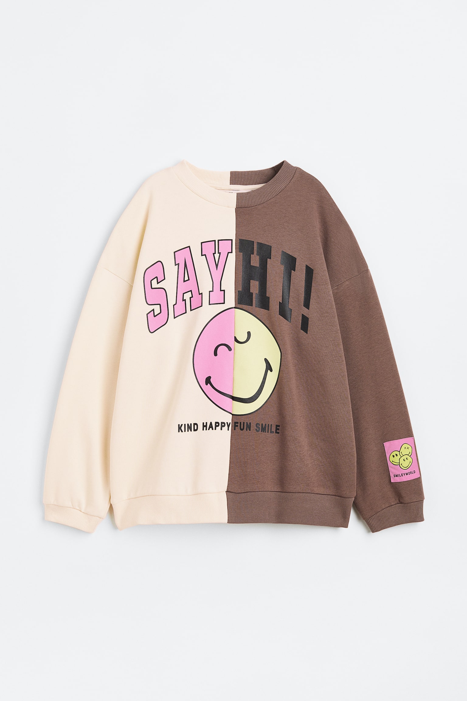 Oversized Print Sweater - Cream/SmileyWorld®/Purple/Stranger Things - 1