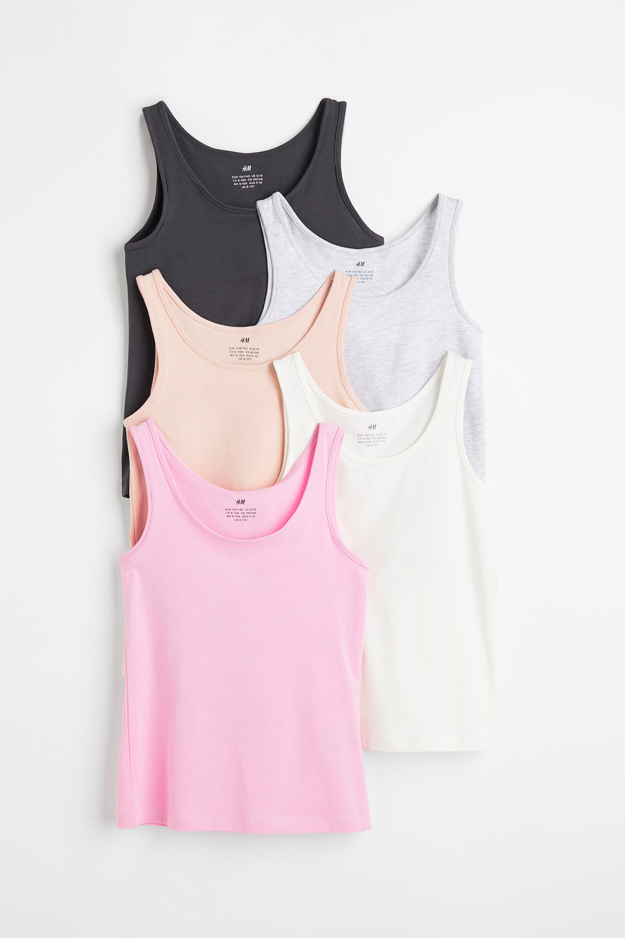 View larger image: 5-pack cotton vest tops - Light pink/White/Apricot - Kids | H&M IN 1