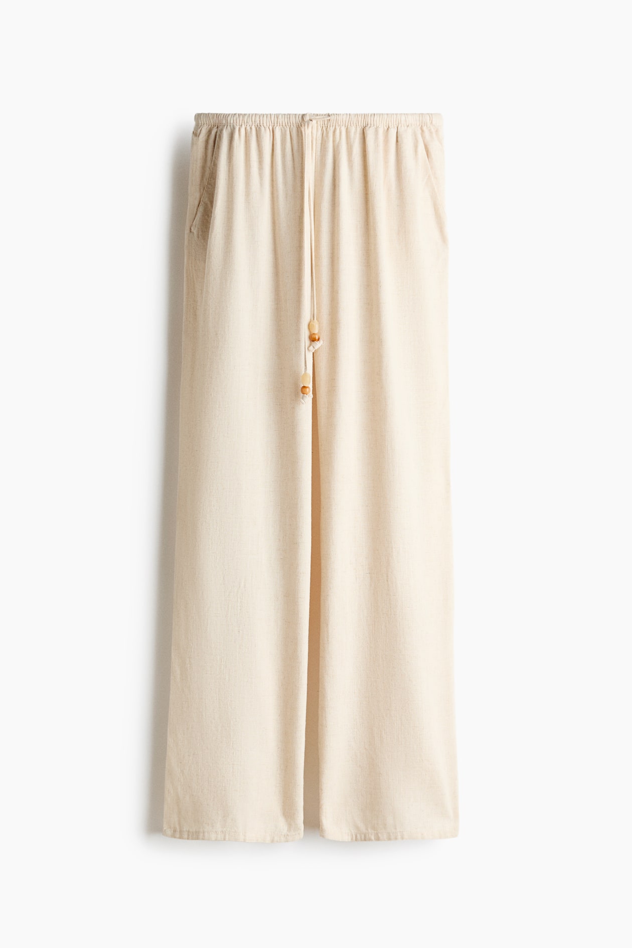 Linen-Blend Drawstring Pants