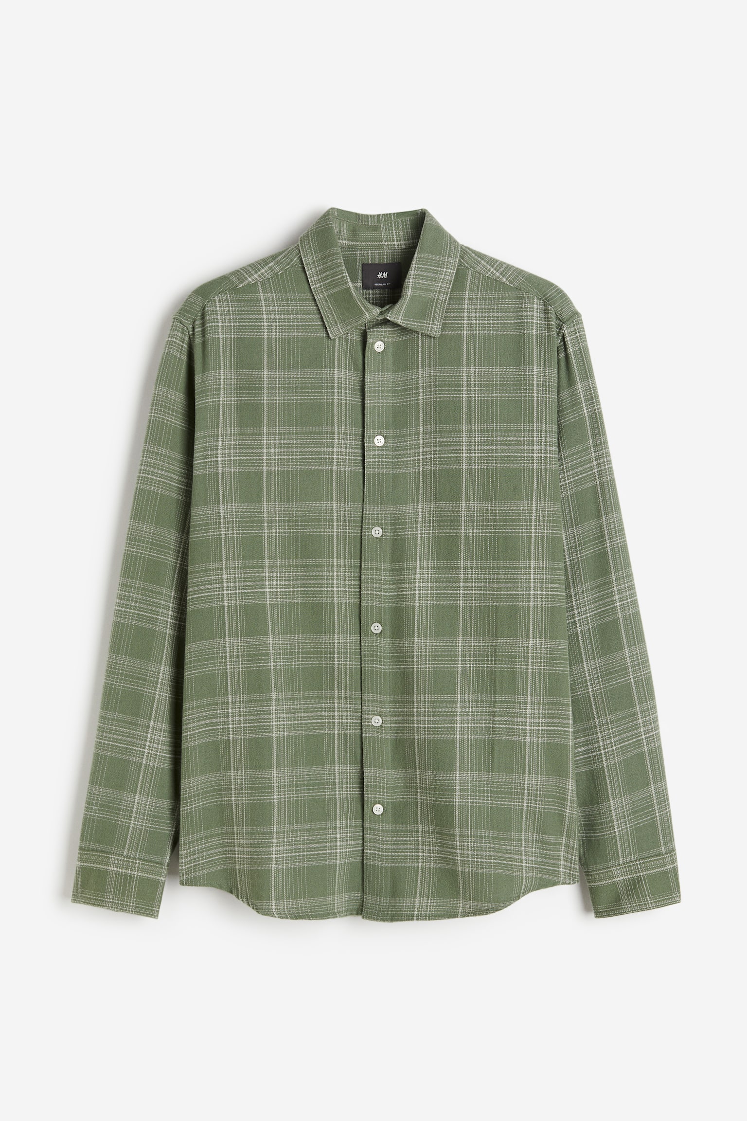 Regular Fit Flannel Shirt - Green/Check/Grey/Beige/Dark blue/Grey/Check/Light pink - 2