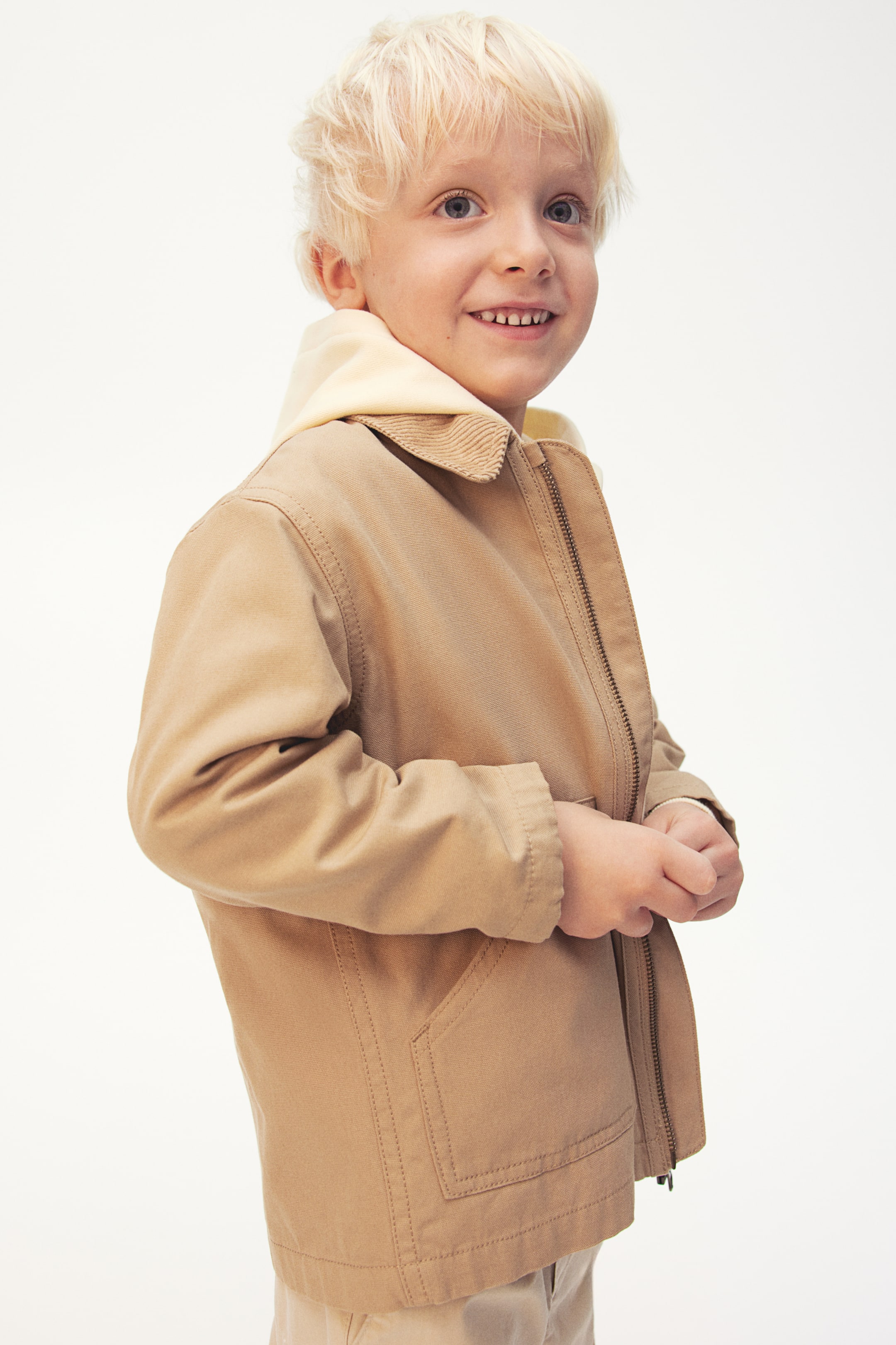 Cotton canvas jacket - Beige - Kids | H&M GB 4