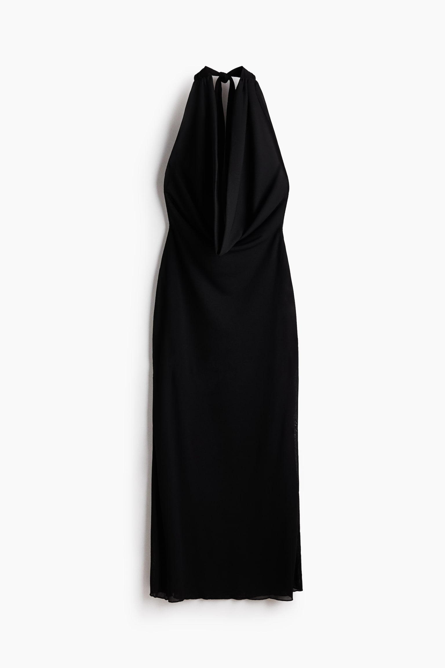 Vestido maxi con escote drapeado - Negro/Verde caqui/Animal print - 1