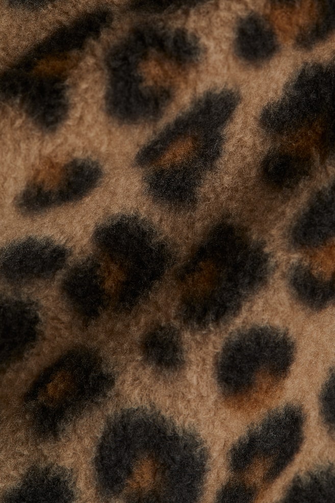 Fleece Jacket-Beige/leopard print - 2