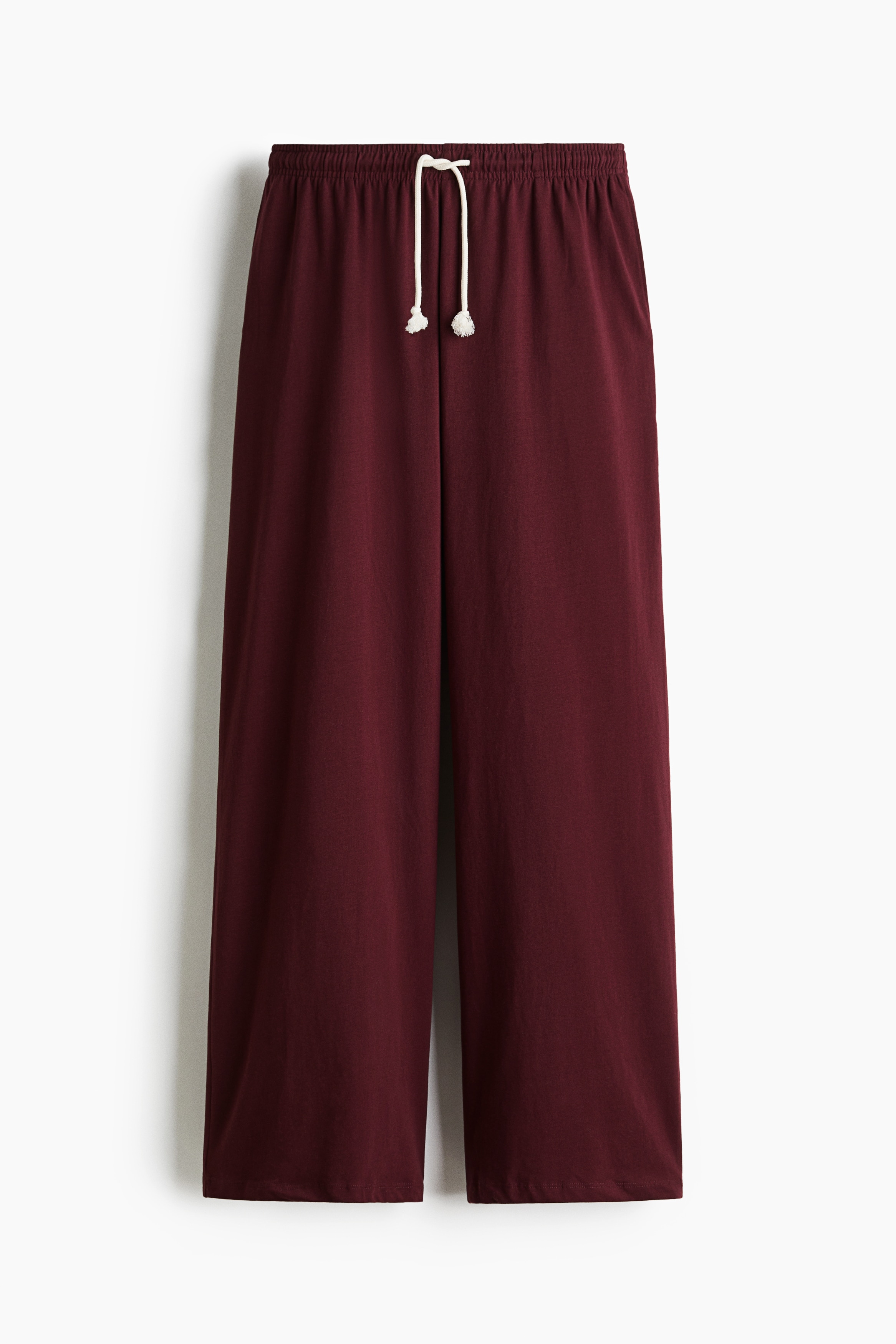 Wide-Leg Joggers - Burgundy/Dark gray