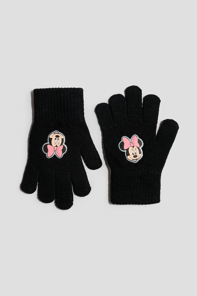 Handschuhe mit Applikationen - Schwarz/Minnie Maus/Flieder/Lilo & Stitch/Rosa/Hello Kitty - 1