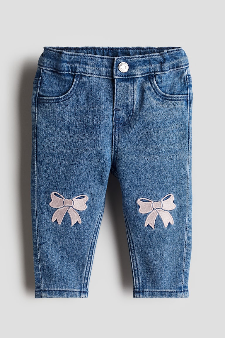 Jeans ricamati Blu denim/fiocchi BAMBINO H&M IT